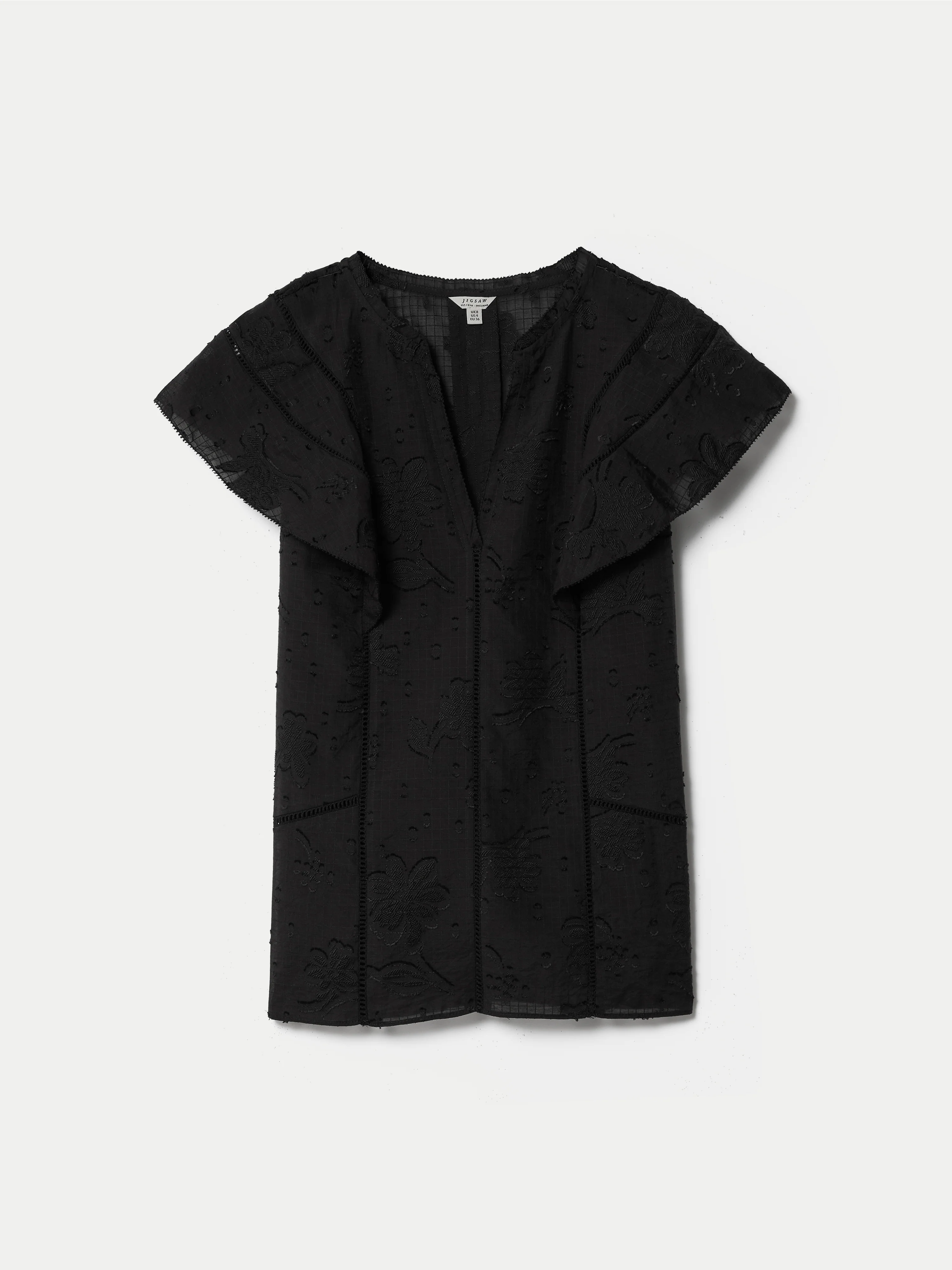 Floral Jacquard Top | Black - Image 5