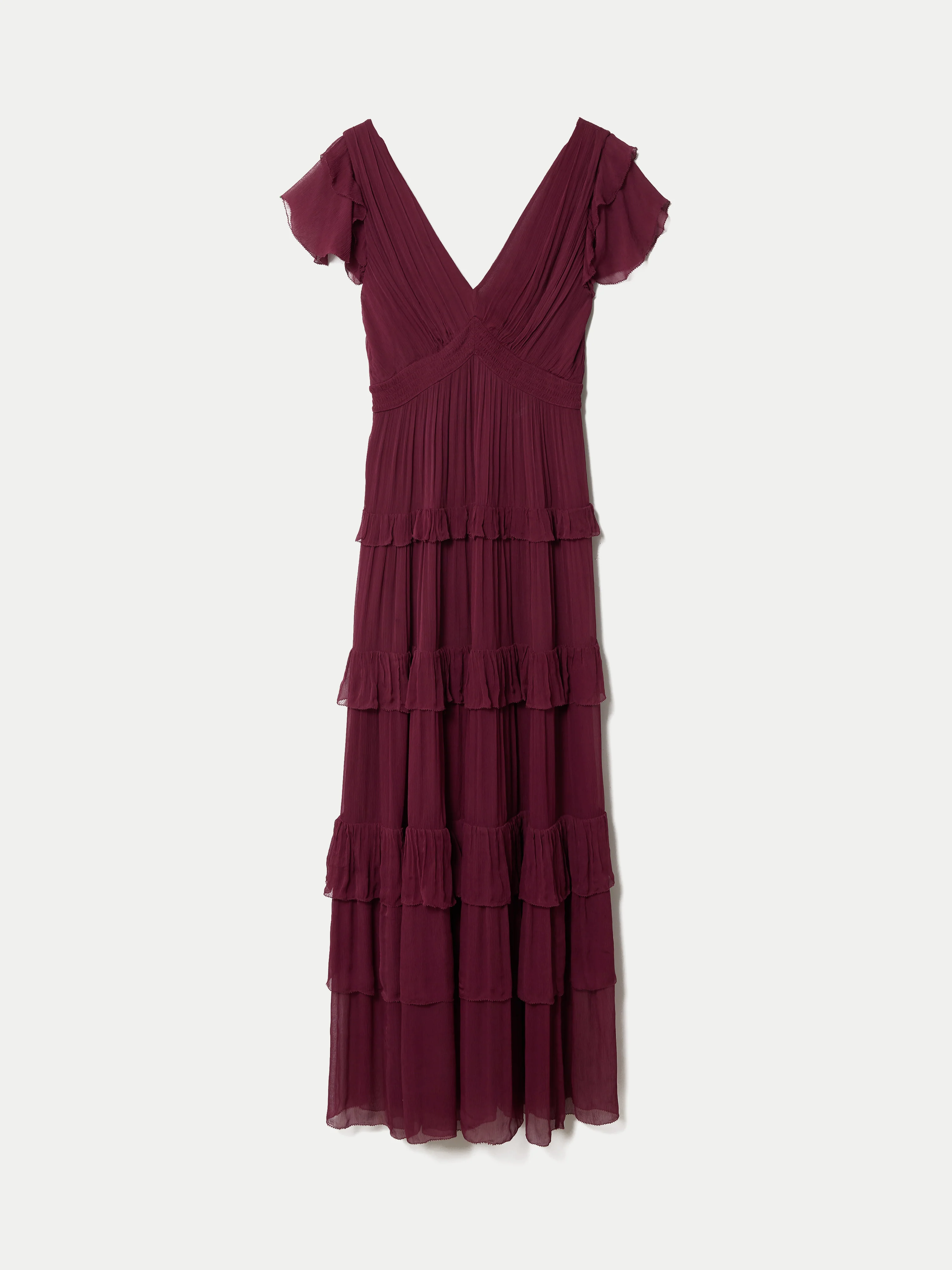 Frill Plisse Maxi Dress | Red - Image 7
