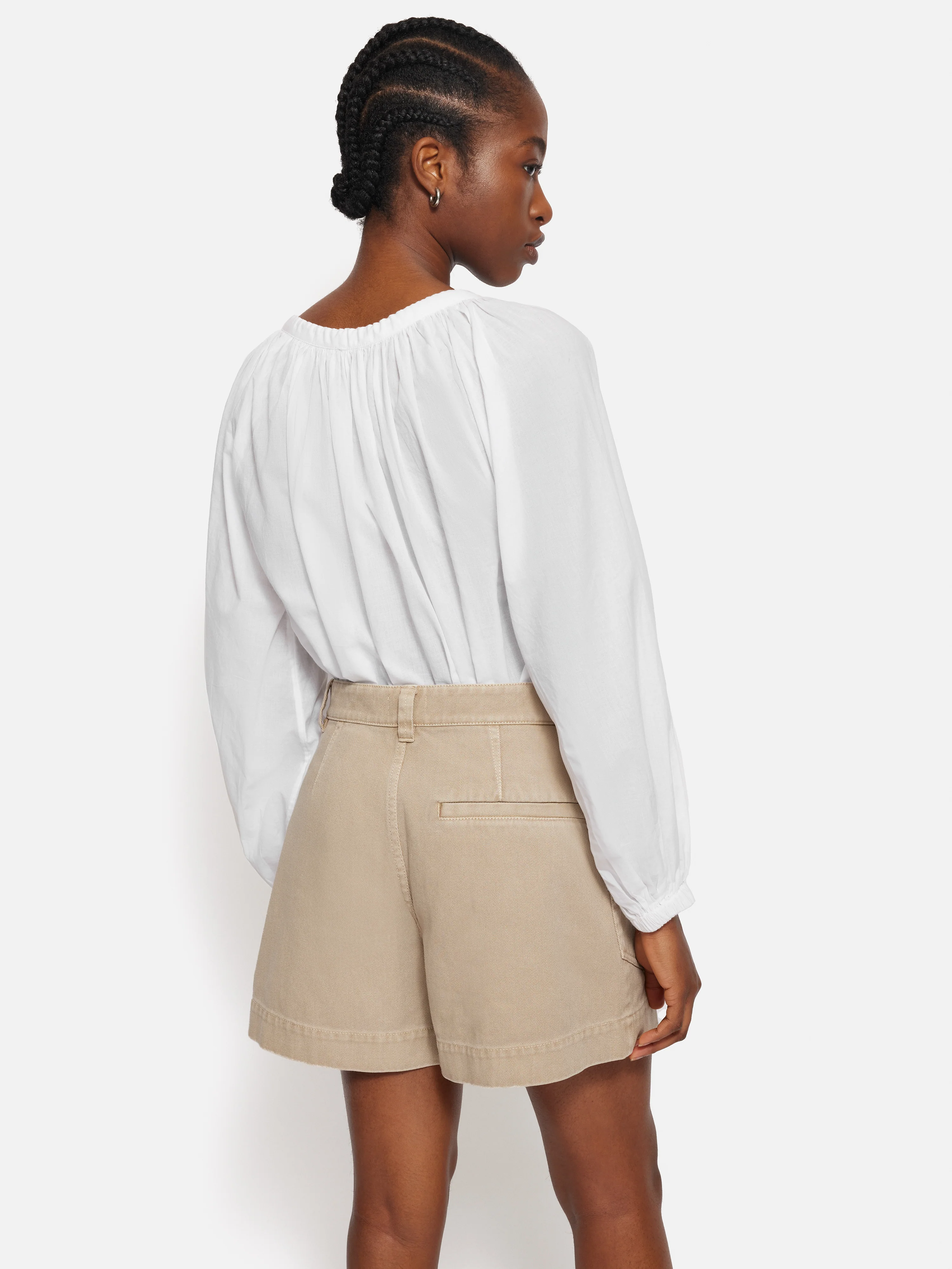 Gauze Gathered Top | White - Image 5