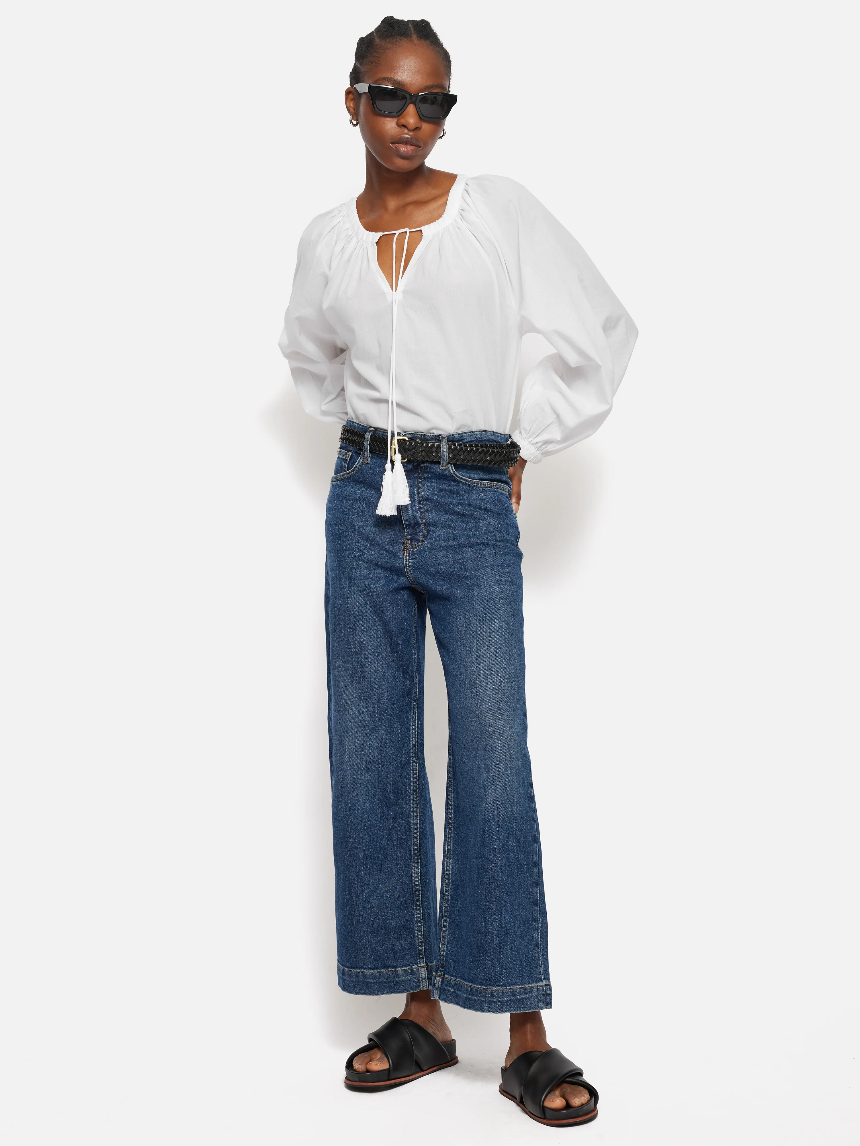 Gauze Gathered Top | White - Image 7