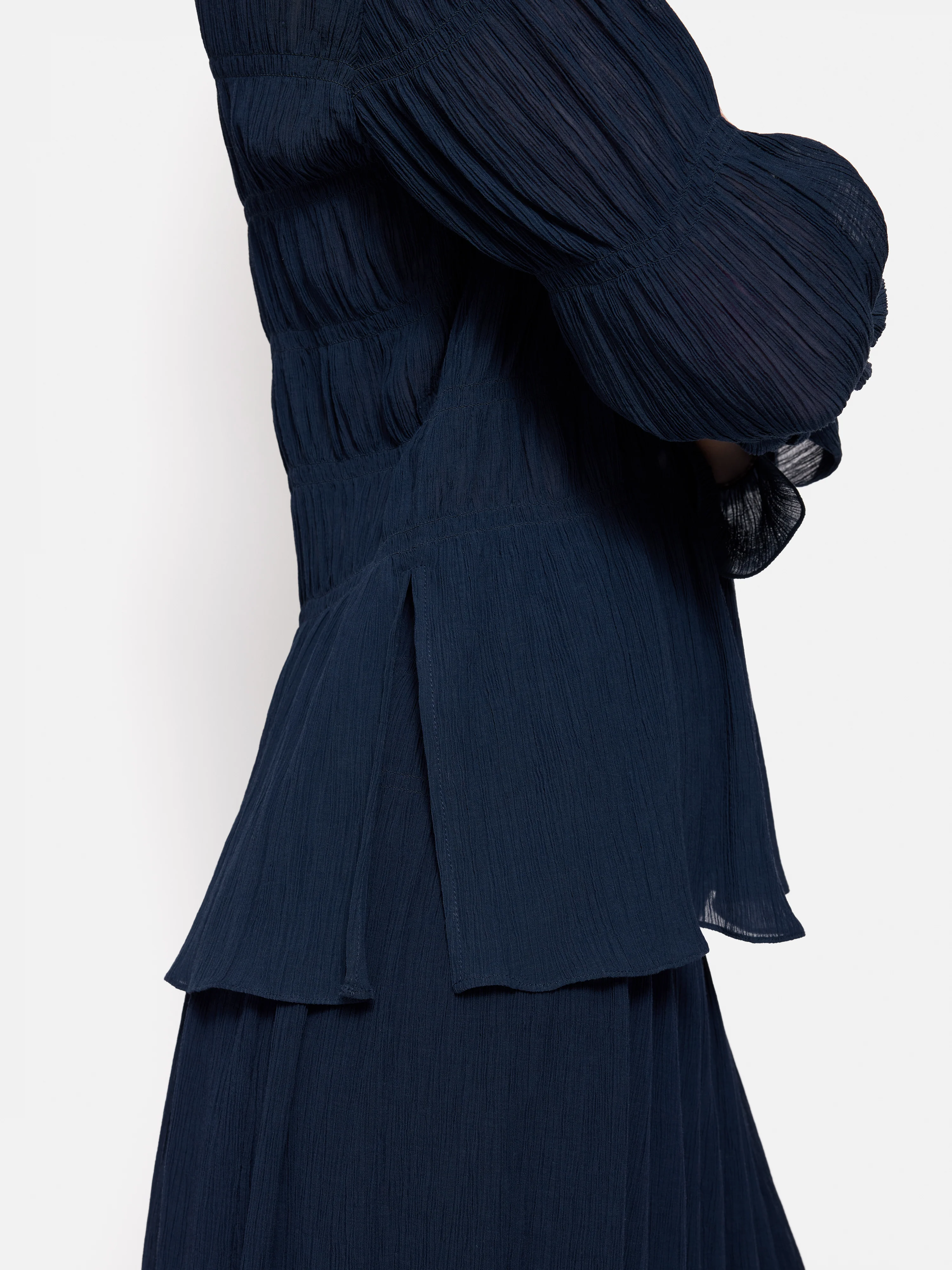 Gauze Viscose Ruched Top | Blue - Image 5