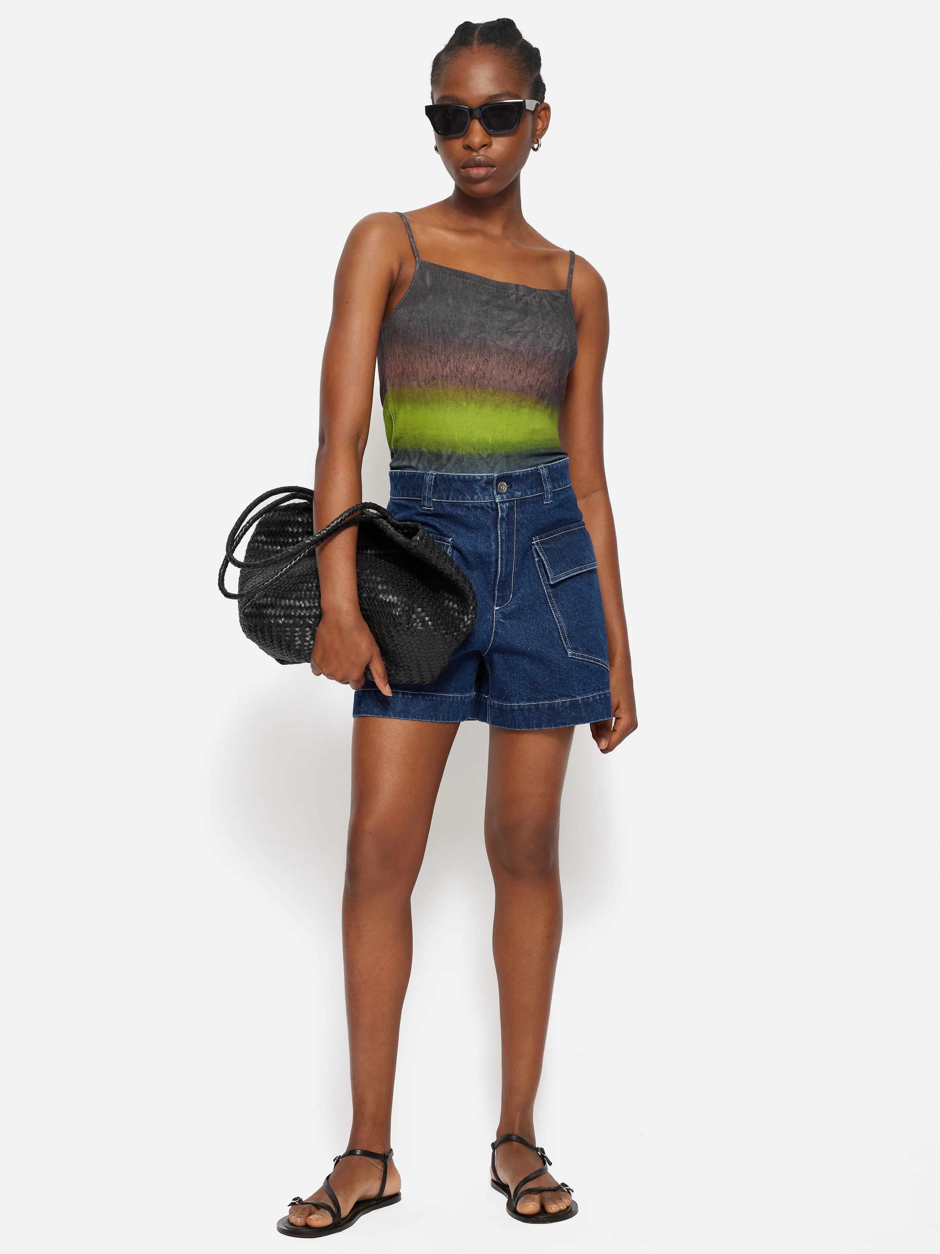 Glazed Abstract Jersey Top | Brown - Image 6