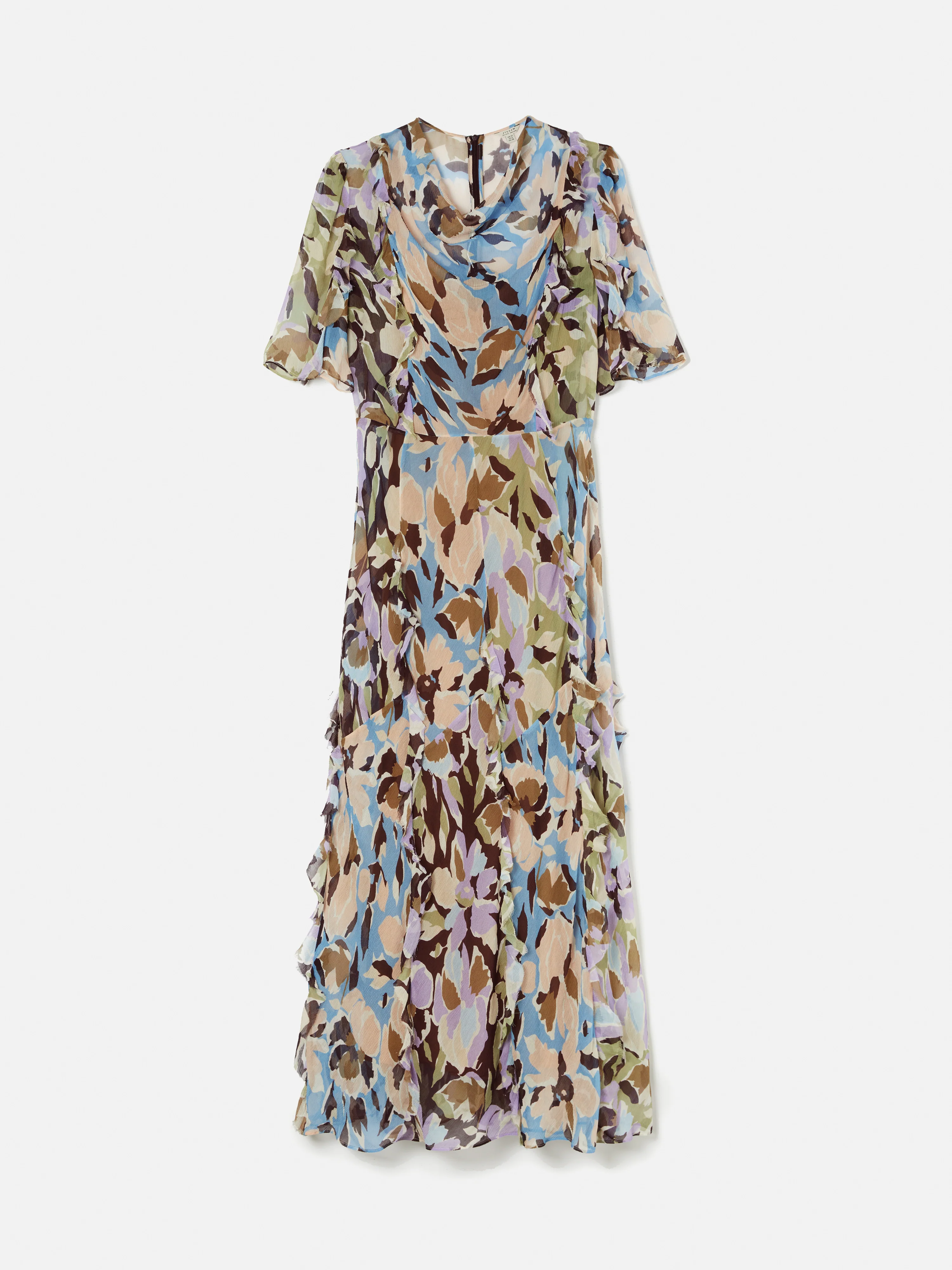 Graphic Pansy Crinkle Dress | Lilac - Image 7