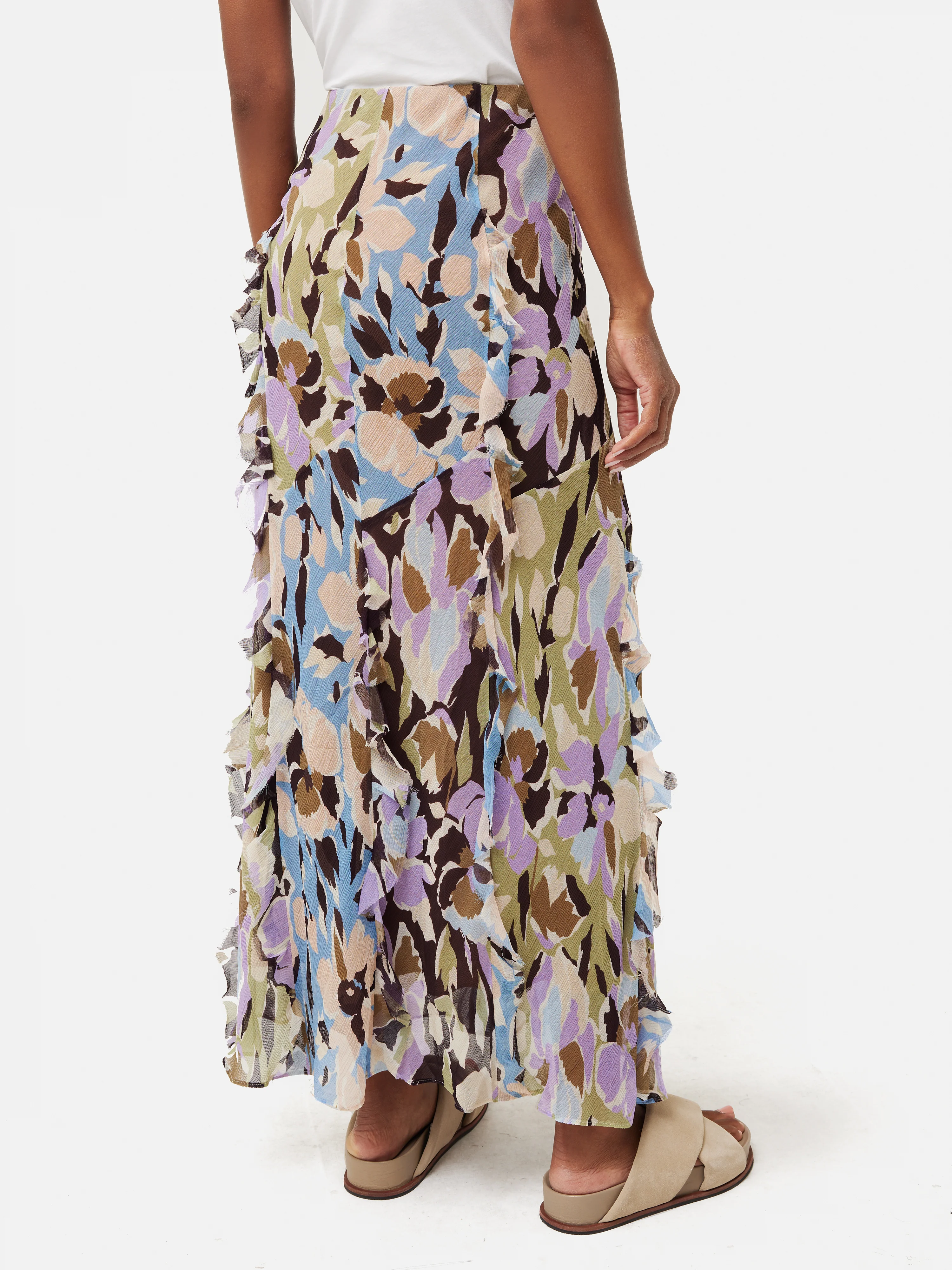 Graphic Pansy Crinkle Skirt | Lilac - Image 5