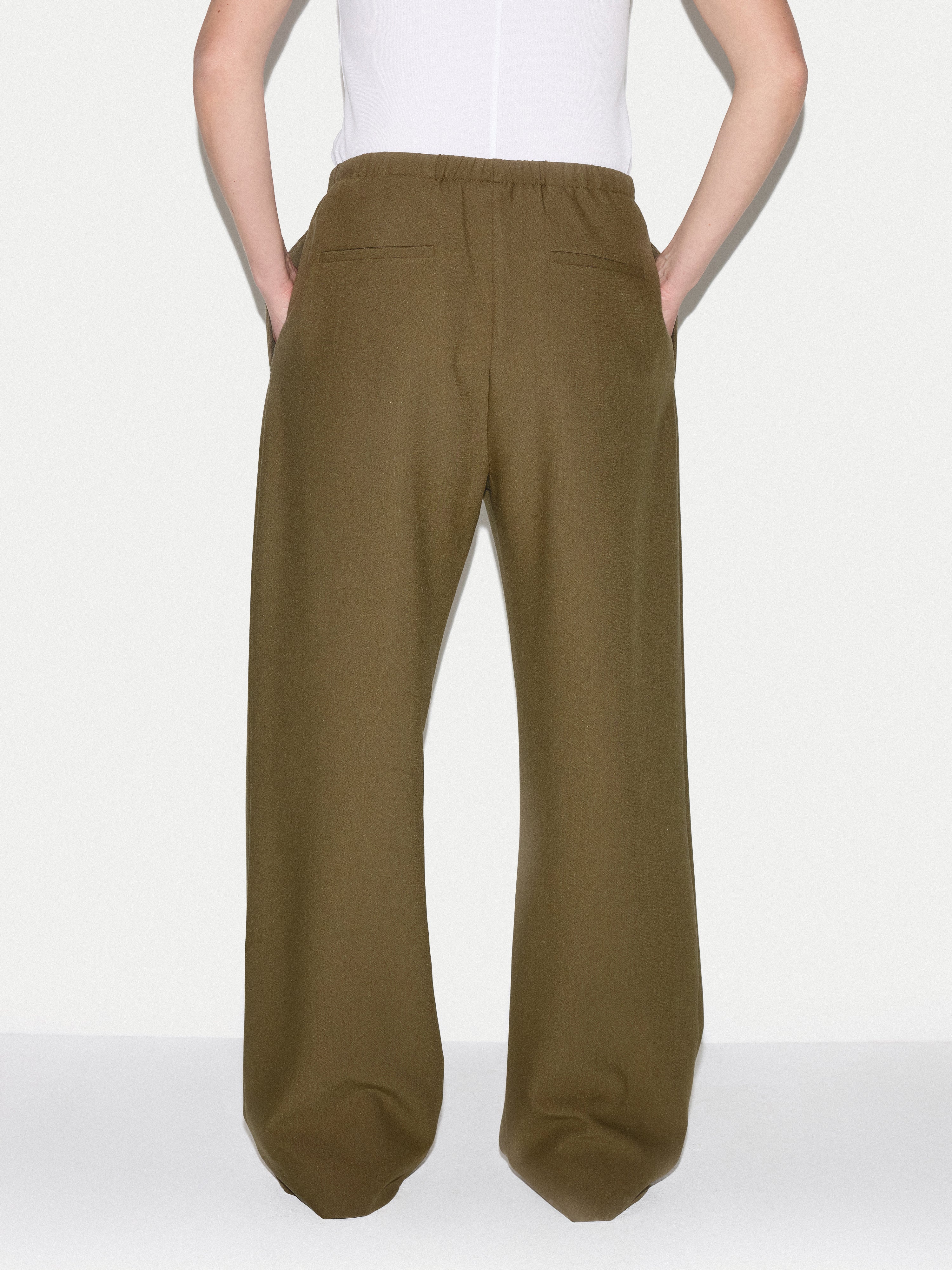 Tailored Drawstring Trouser | Green - Image 5
