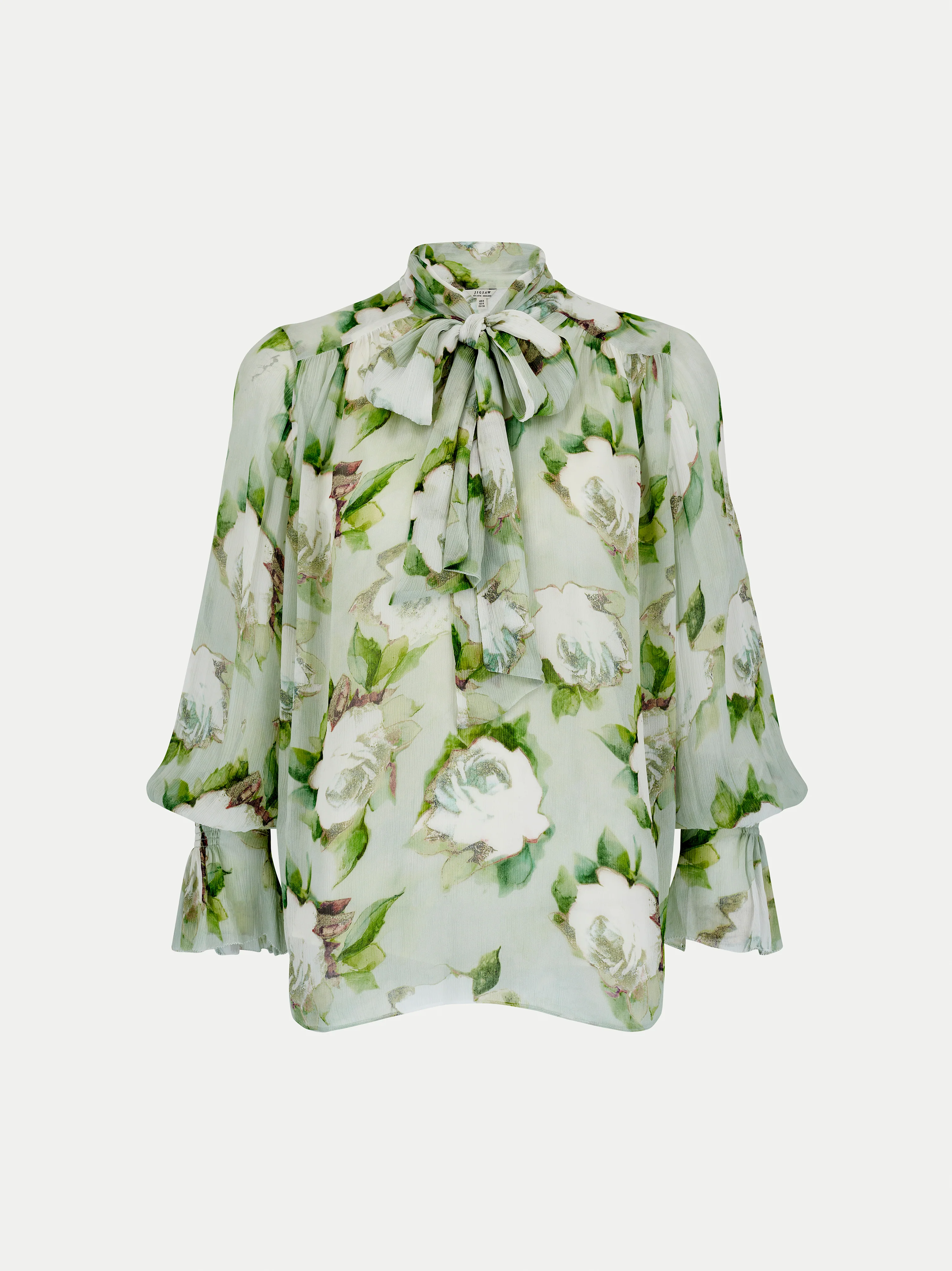 Sketch Rose Georgette Top | Green - Image 5