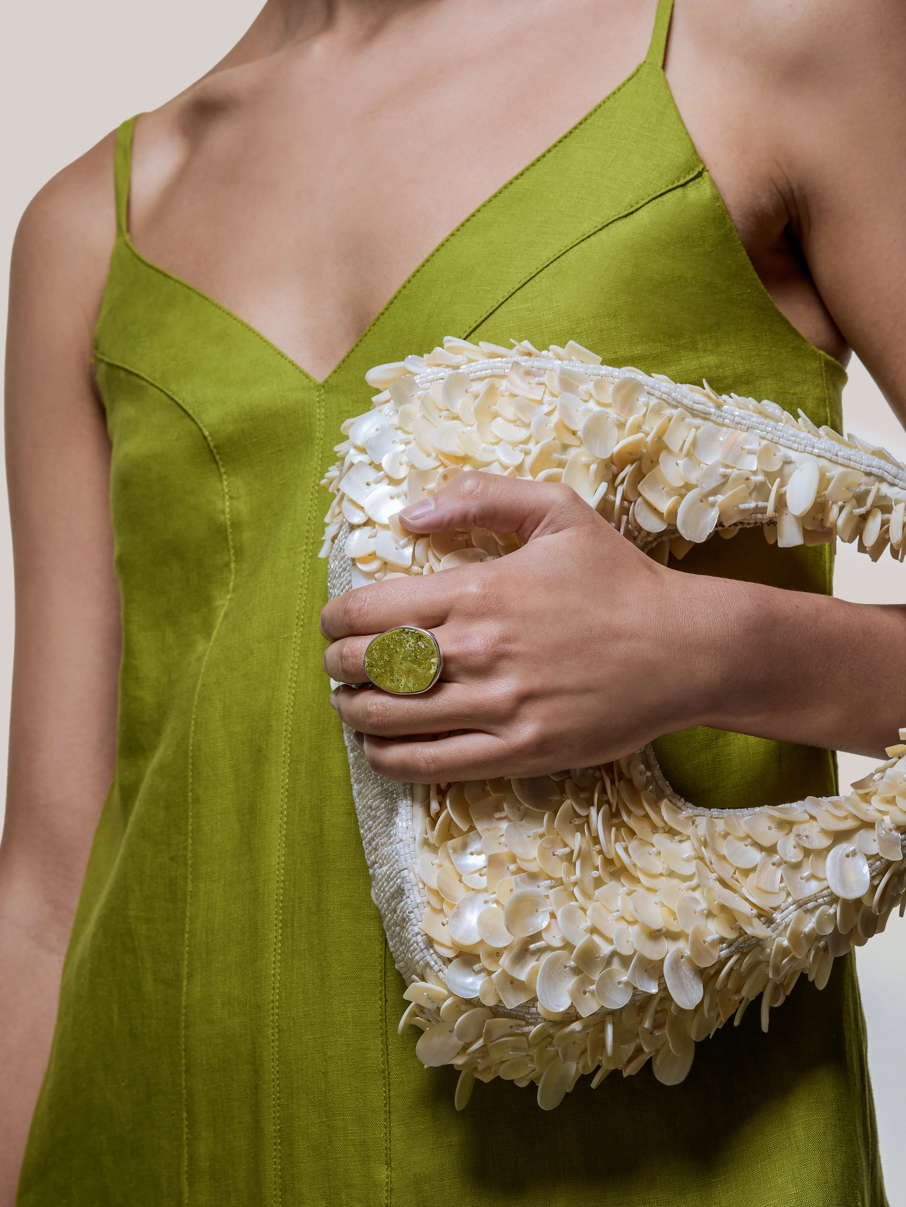 Green Jasper Disc Ring | Green
