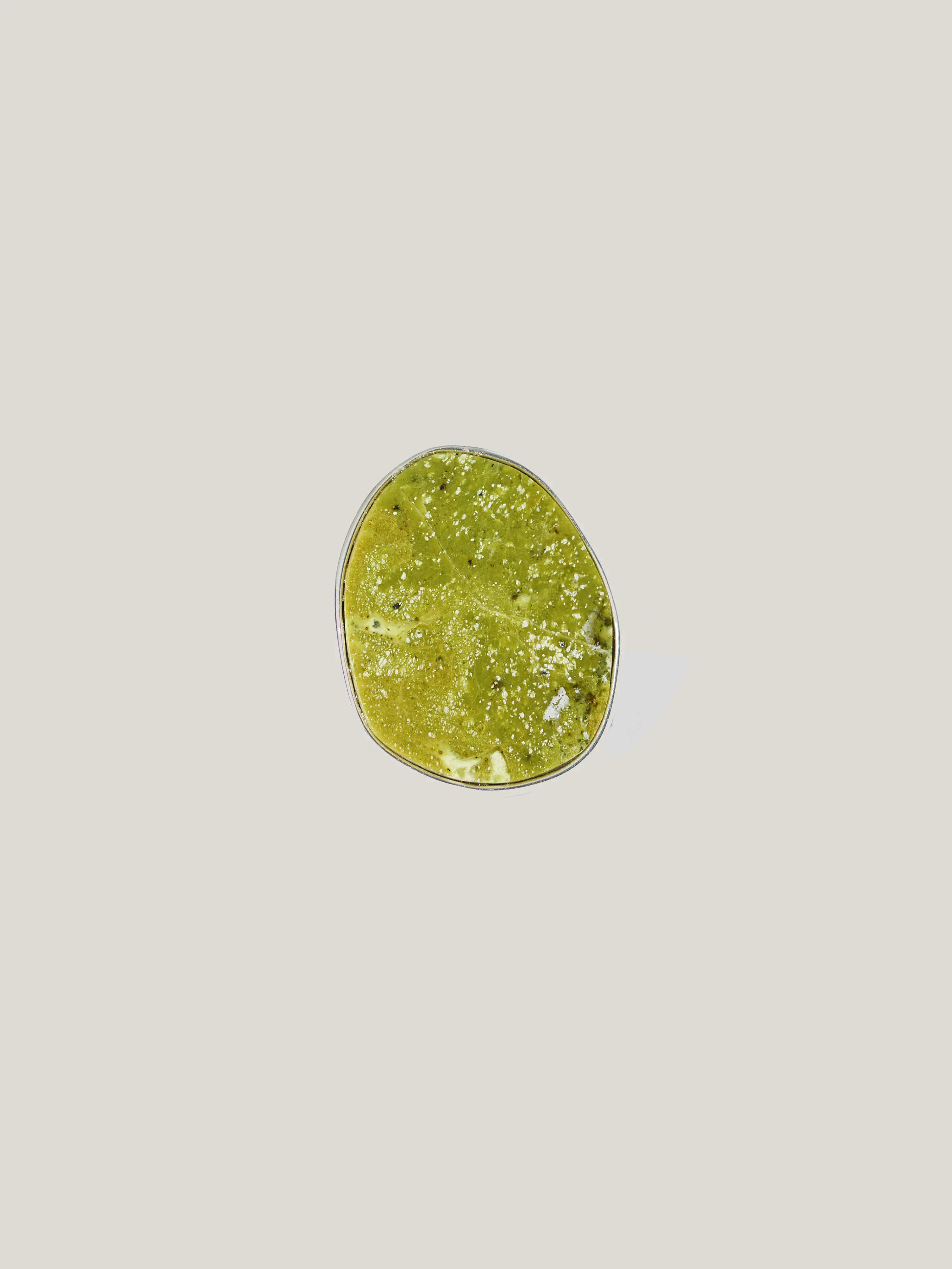 Green Jasper Disc Ring | Green - Image 4