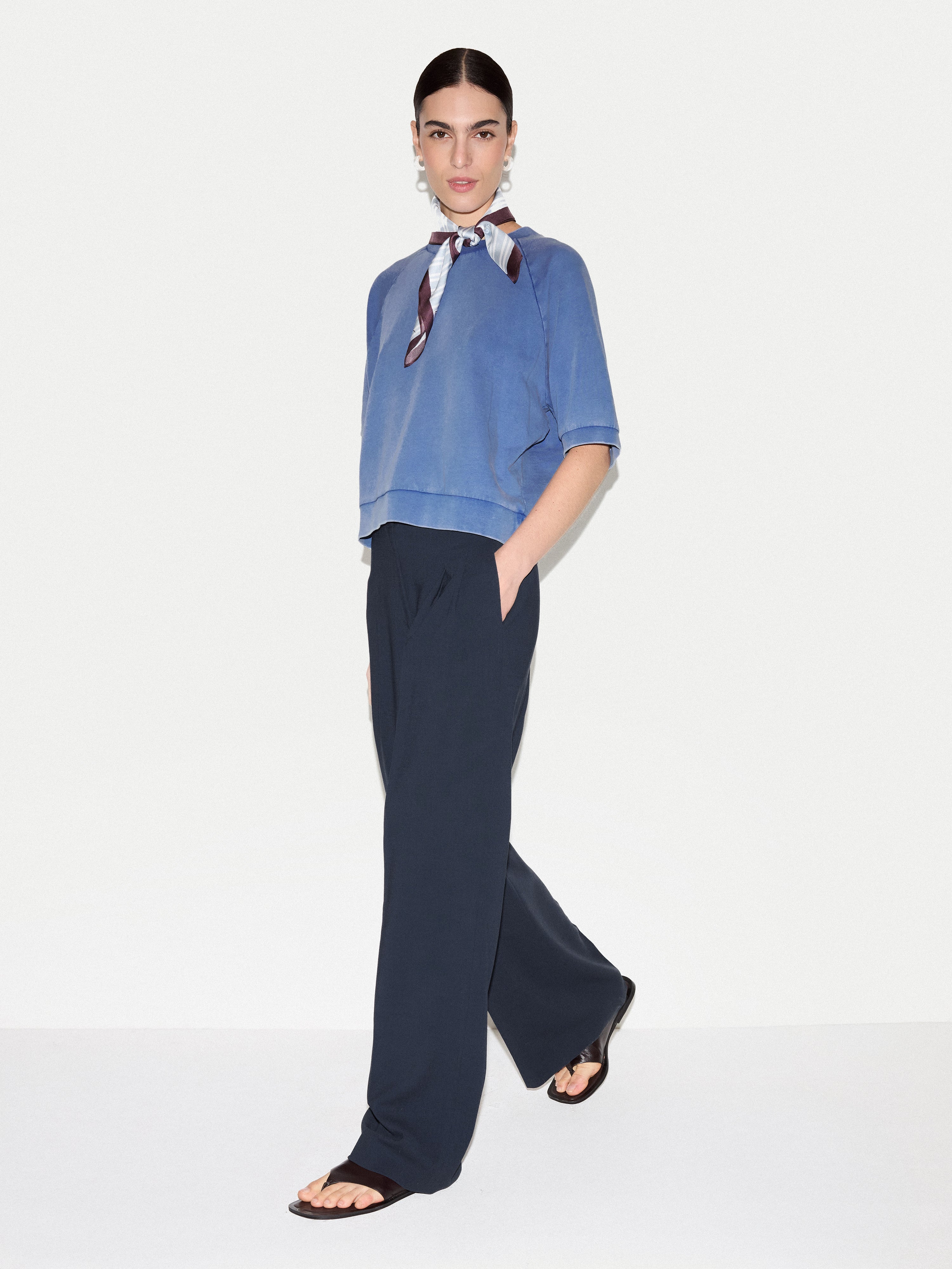 Half Sleeve Sweatshirt | Blue - Image 2