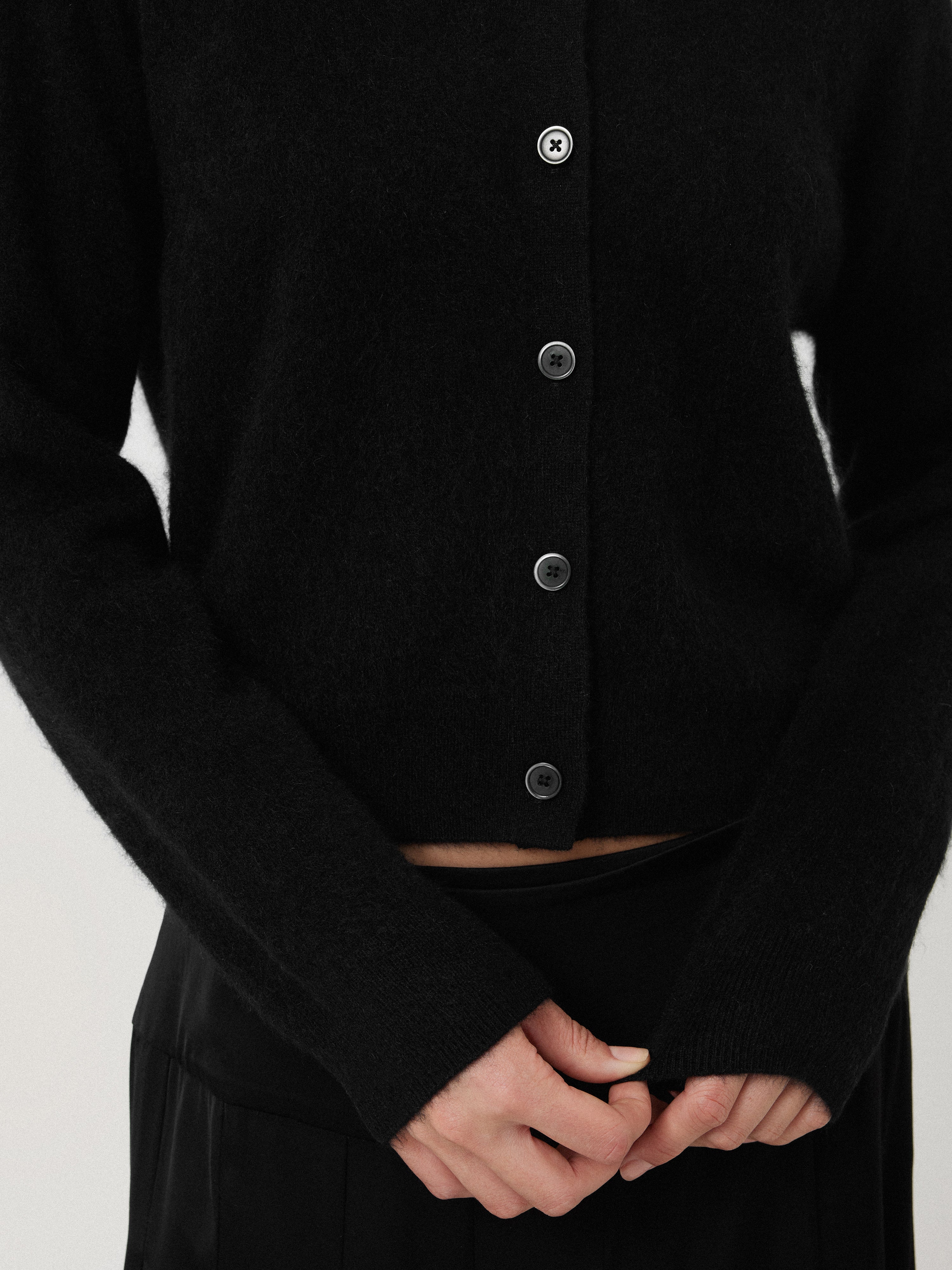 Halo Cashmere Cardigan | Black - Image 2