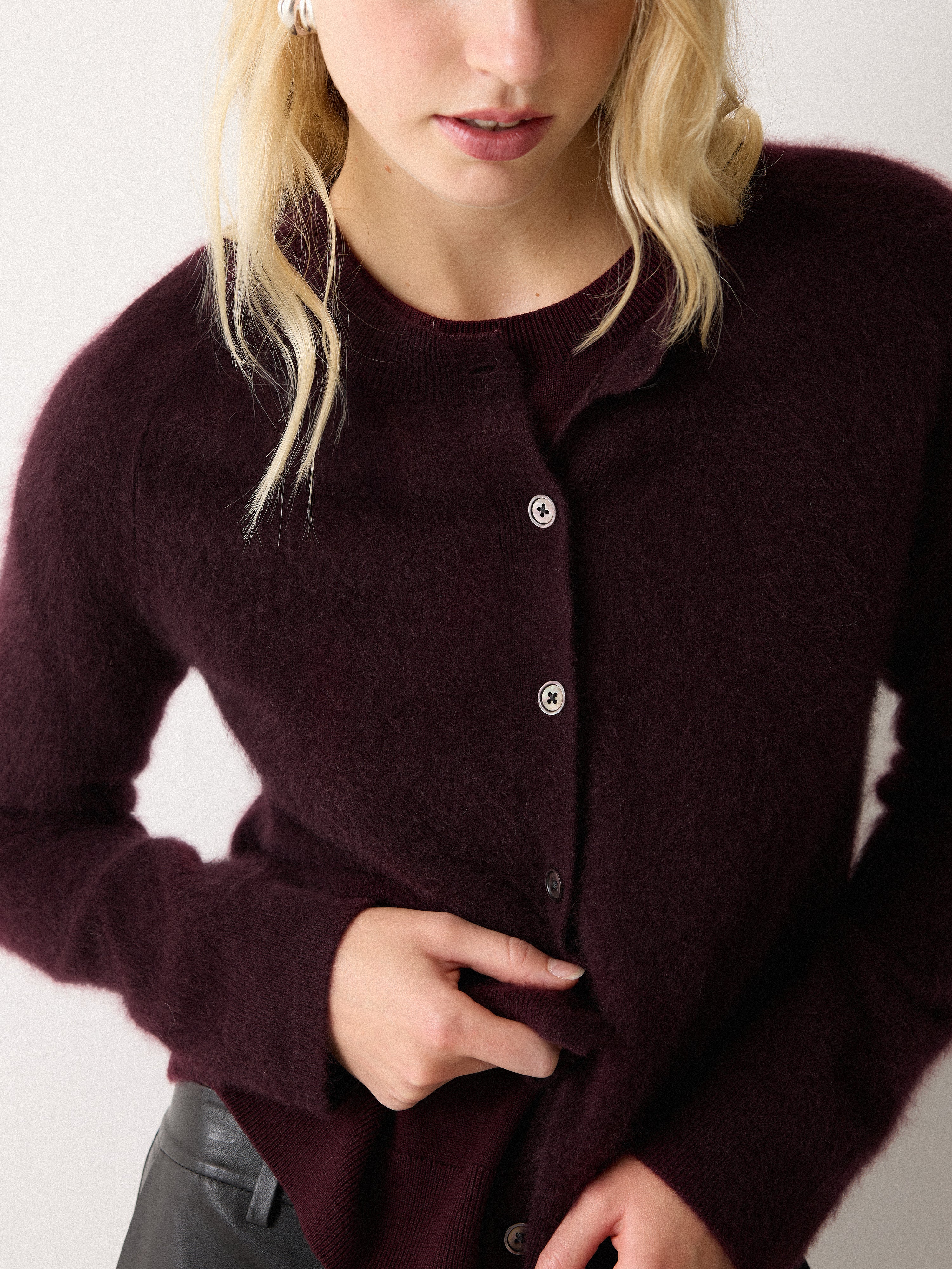 Halo Cashmere Cardigan | Purple - Image 3
