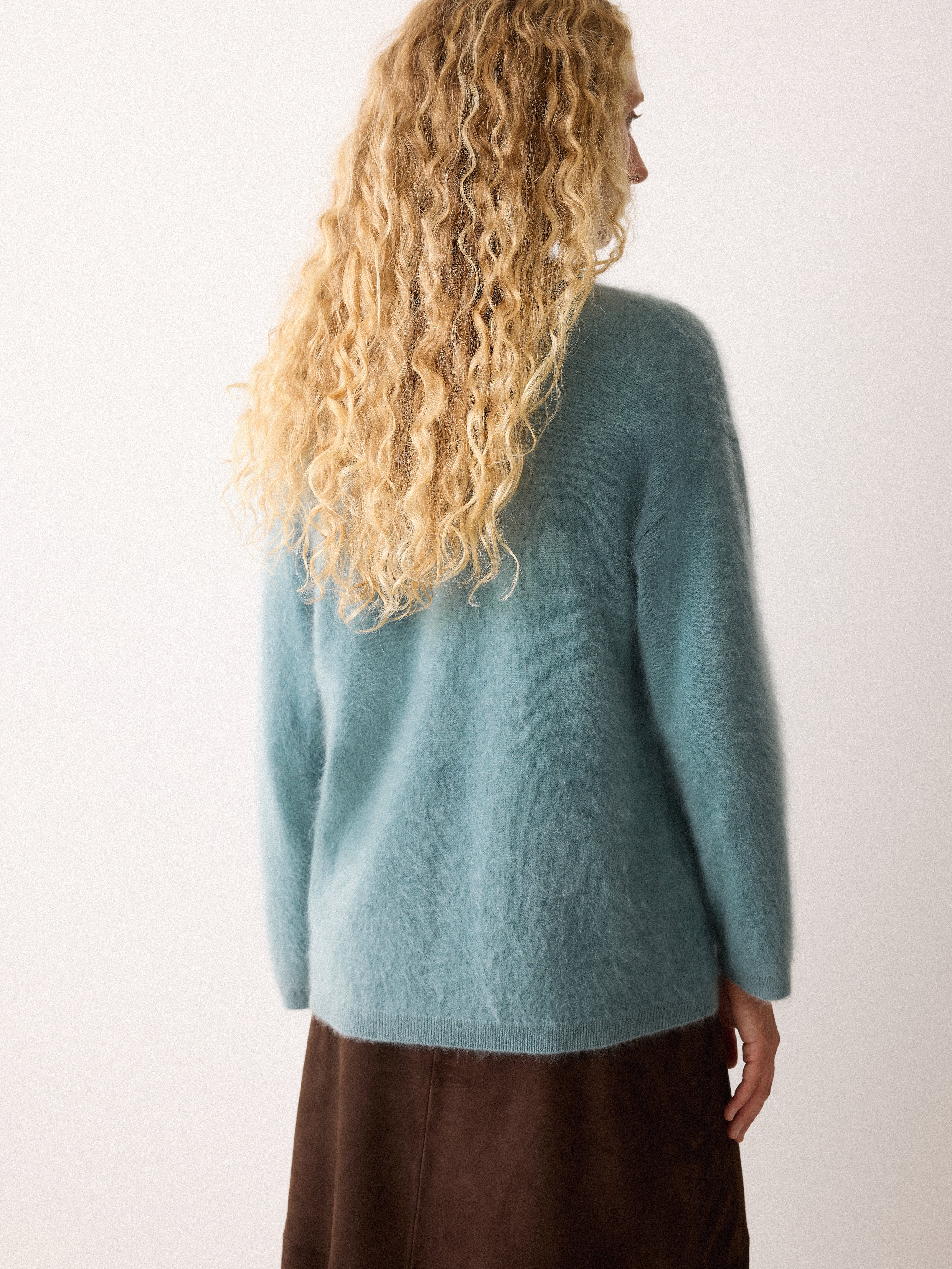 Halo Cashmere Oversized Jumper | Blue - Image 4