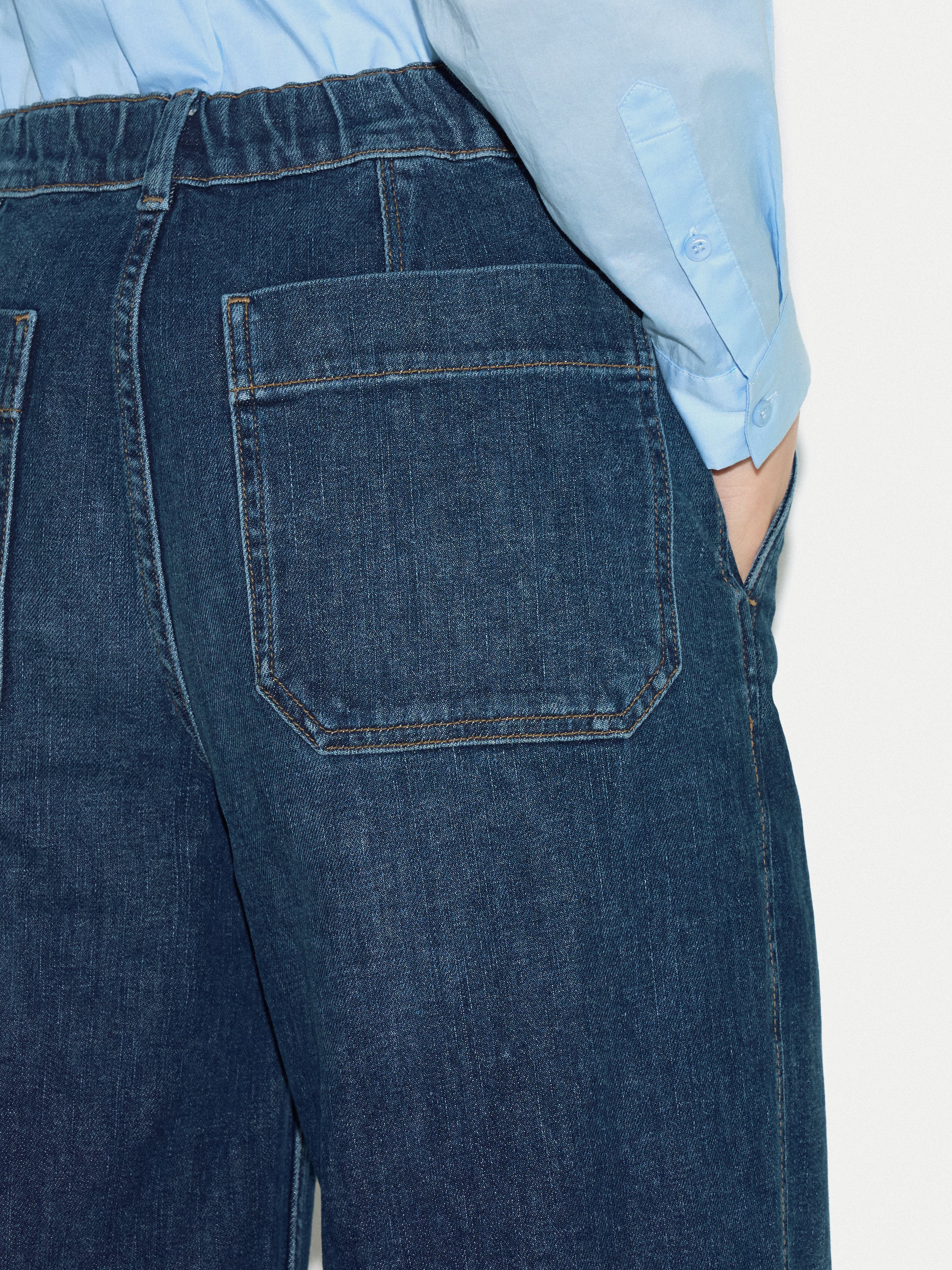 Hampstead Wide Leg Jean | Mid Blue - Image 5