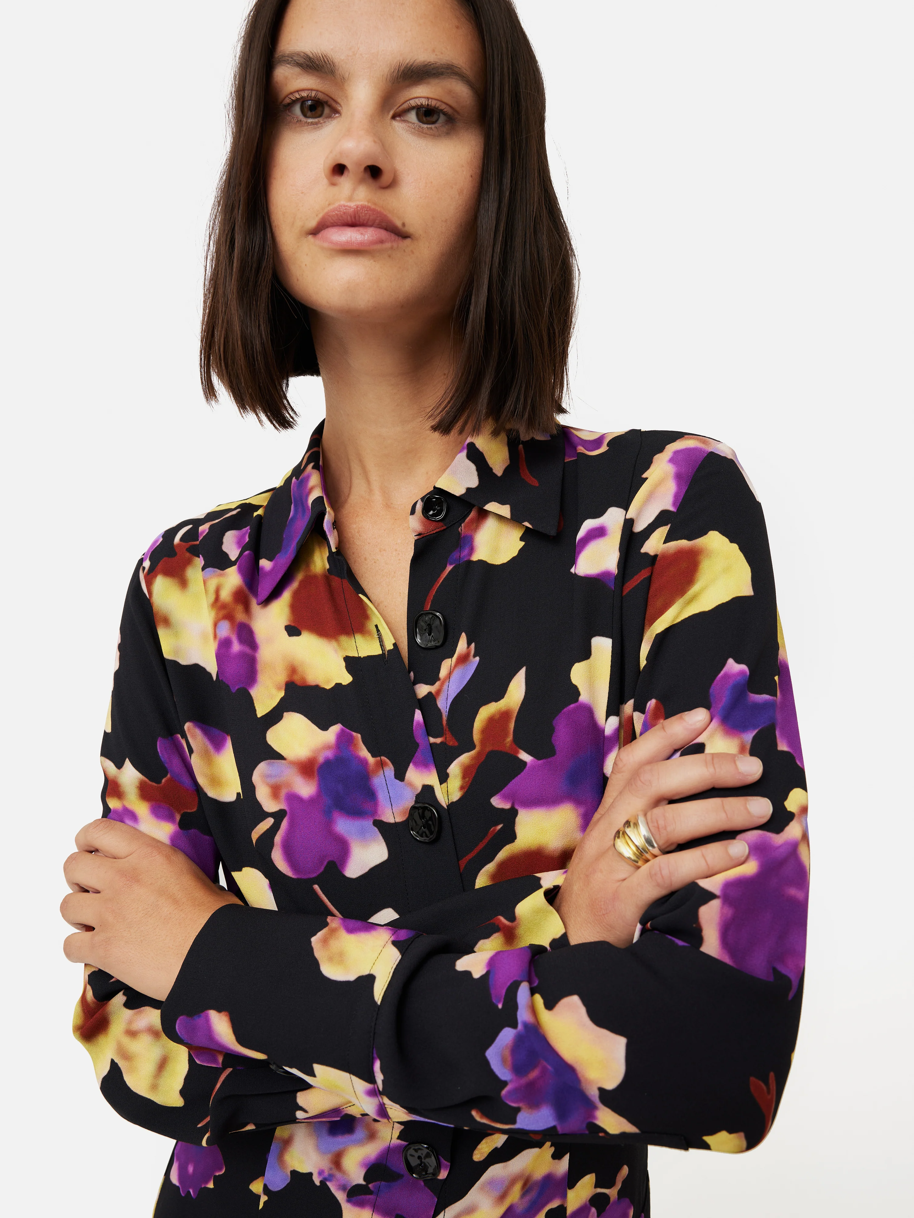 Haze Floral Crepe Dress | Purple - Image 2