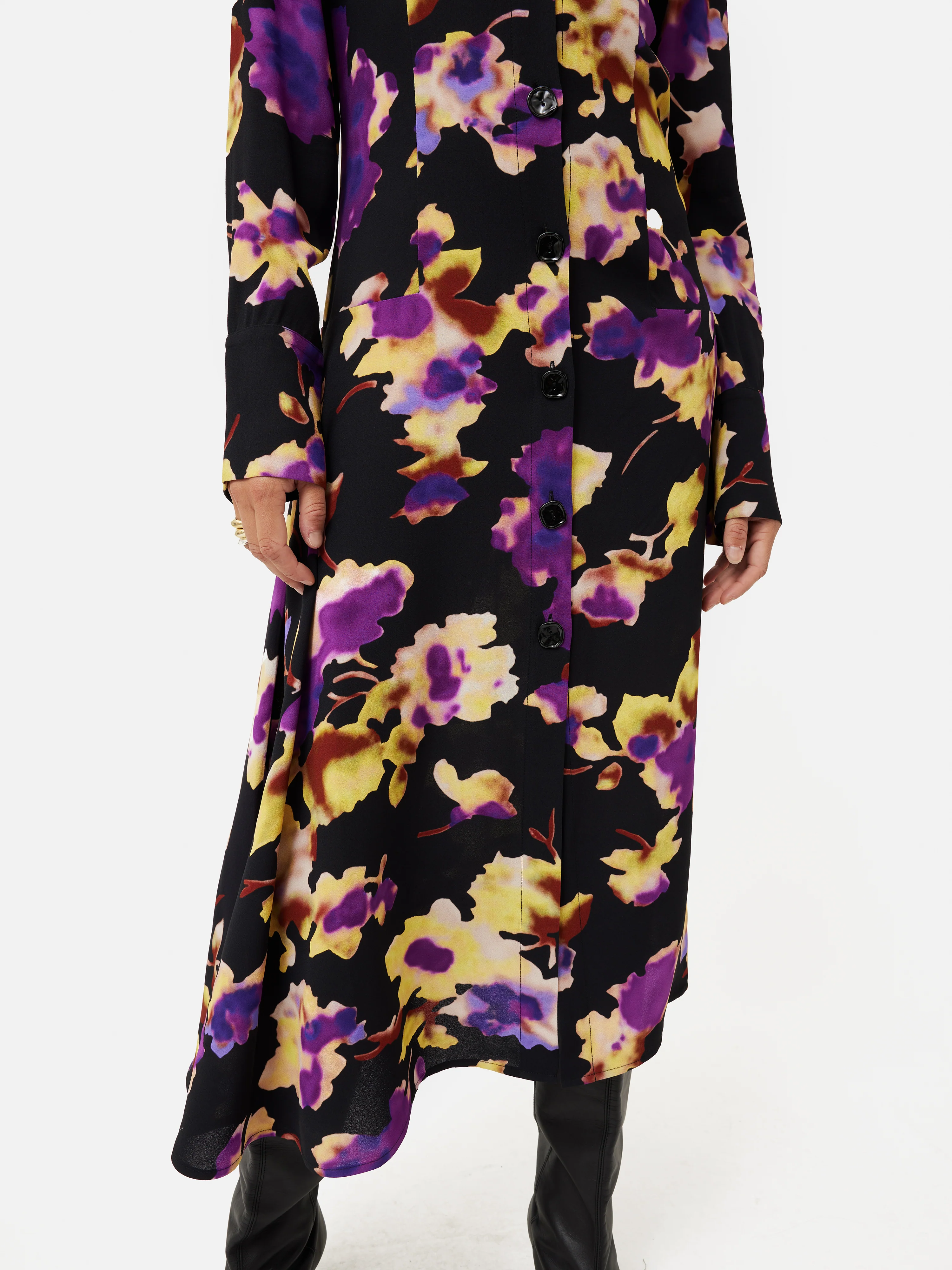 Haze Floral Crepe Dress | Purple - Image 5