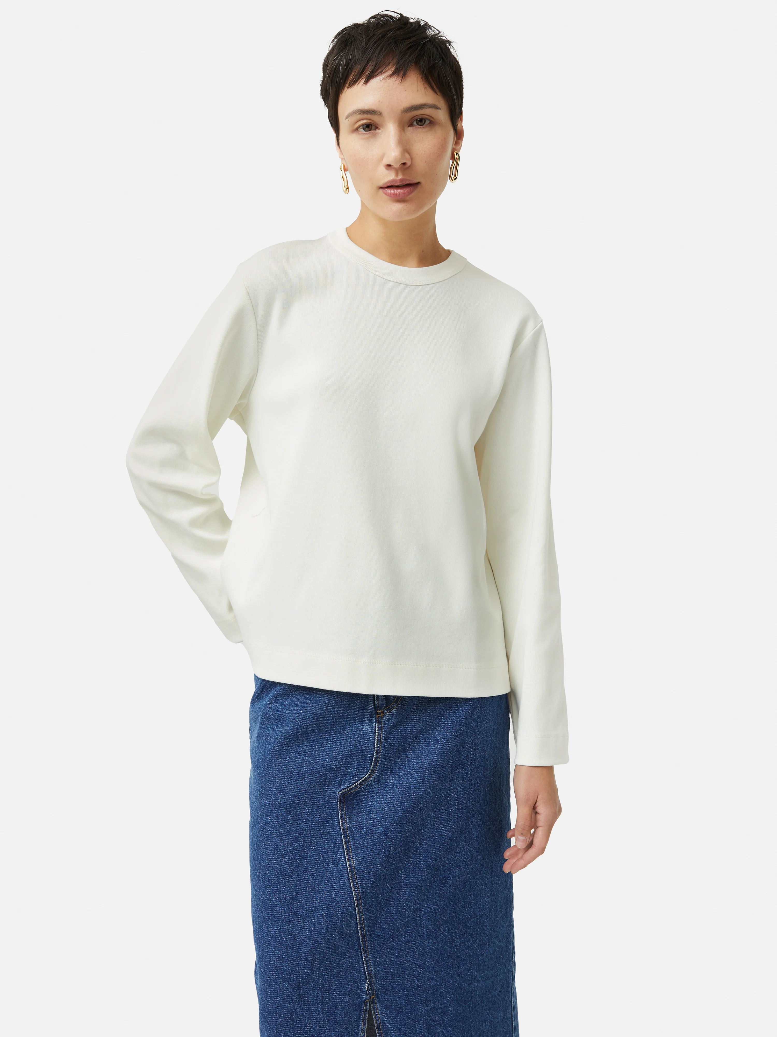 Heavy Cotton Sweatshirt | Cream - Image 6