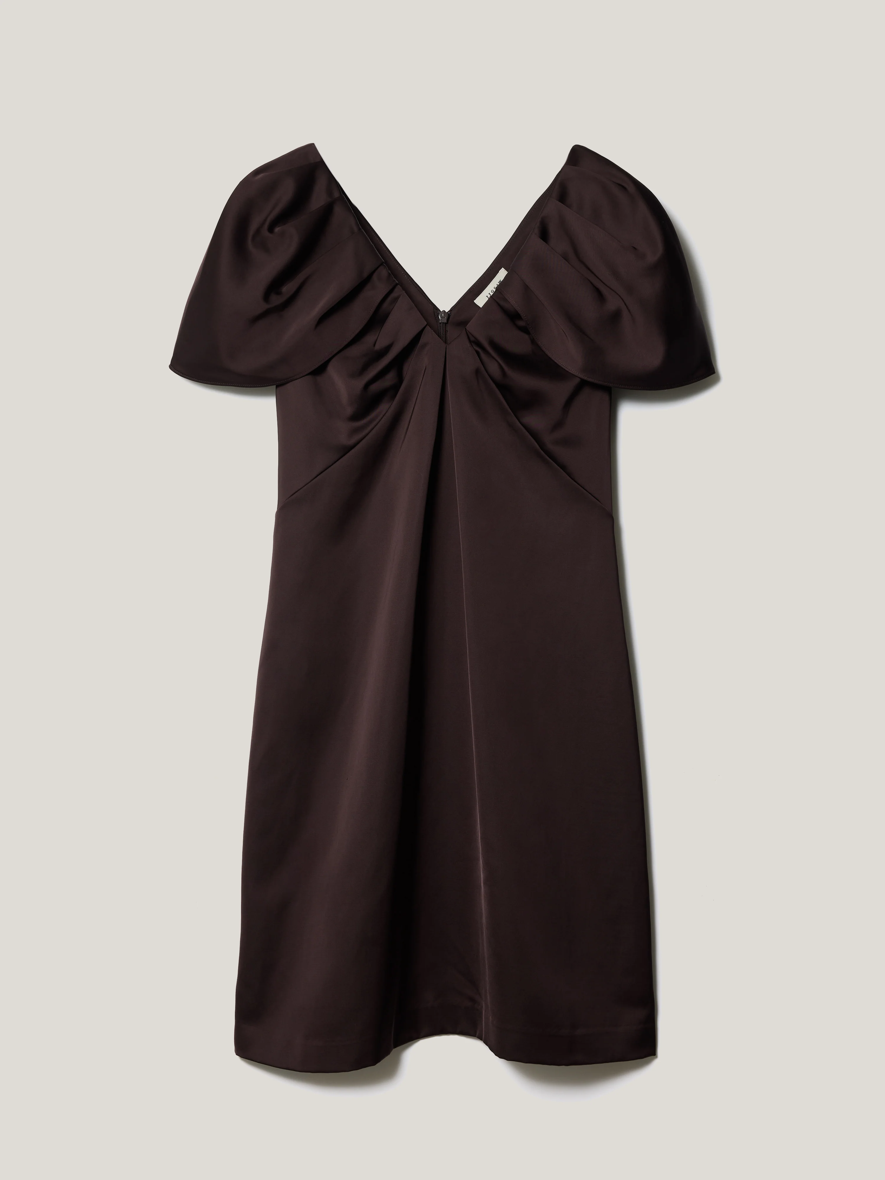 Heavy Satin V Neck Mini Dress | Purple - Image 6