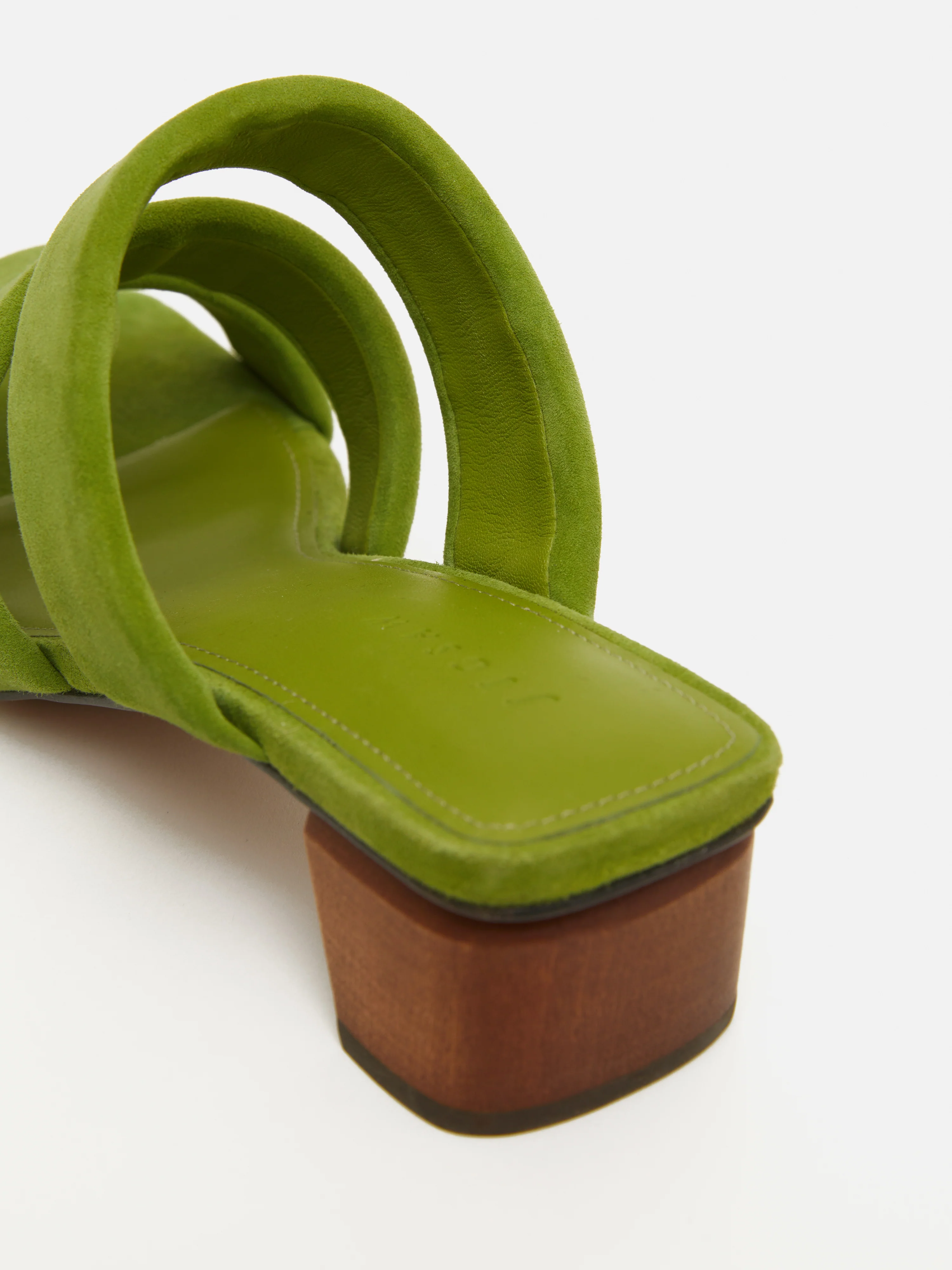 Henley Heeled Sandal | Green - Image 3