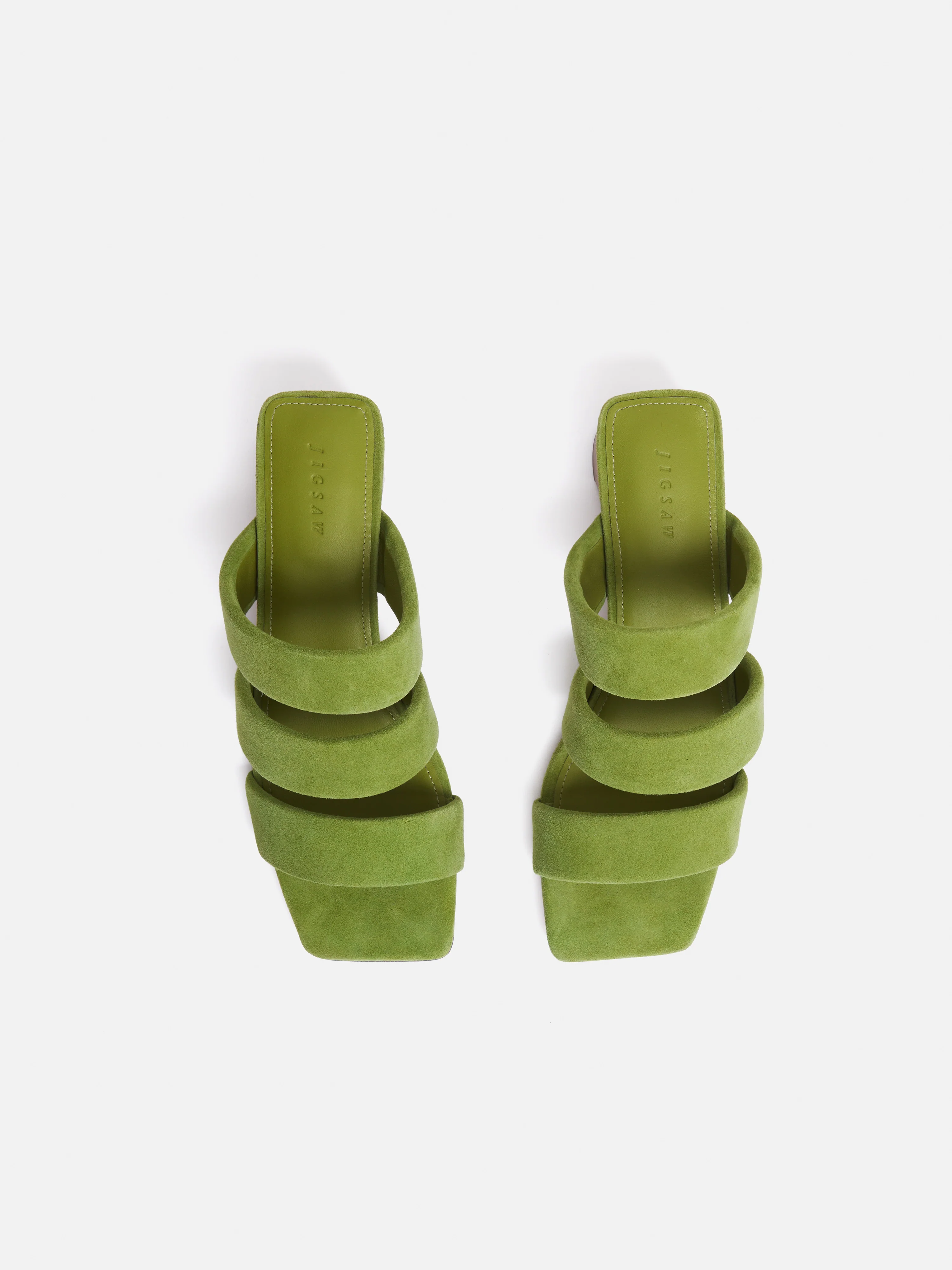 Henley Heeled Sandal | Green - Image 4