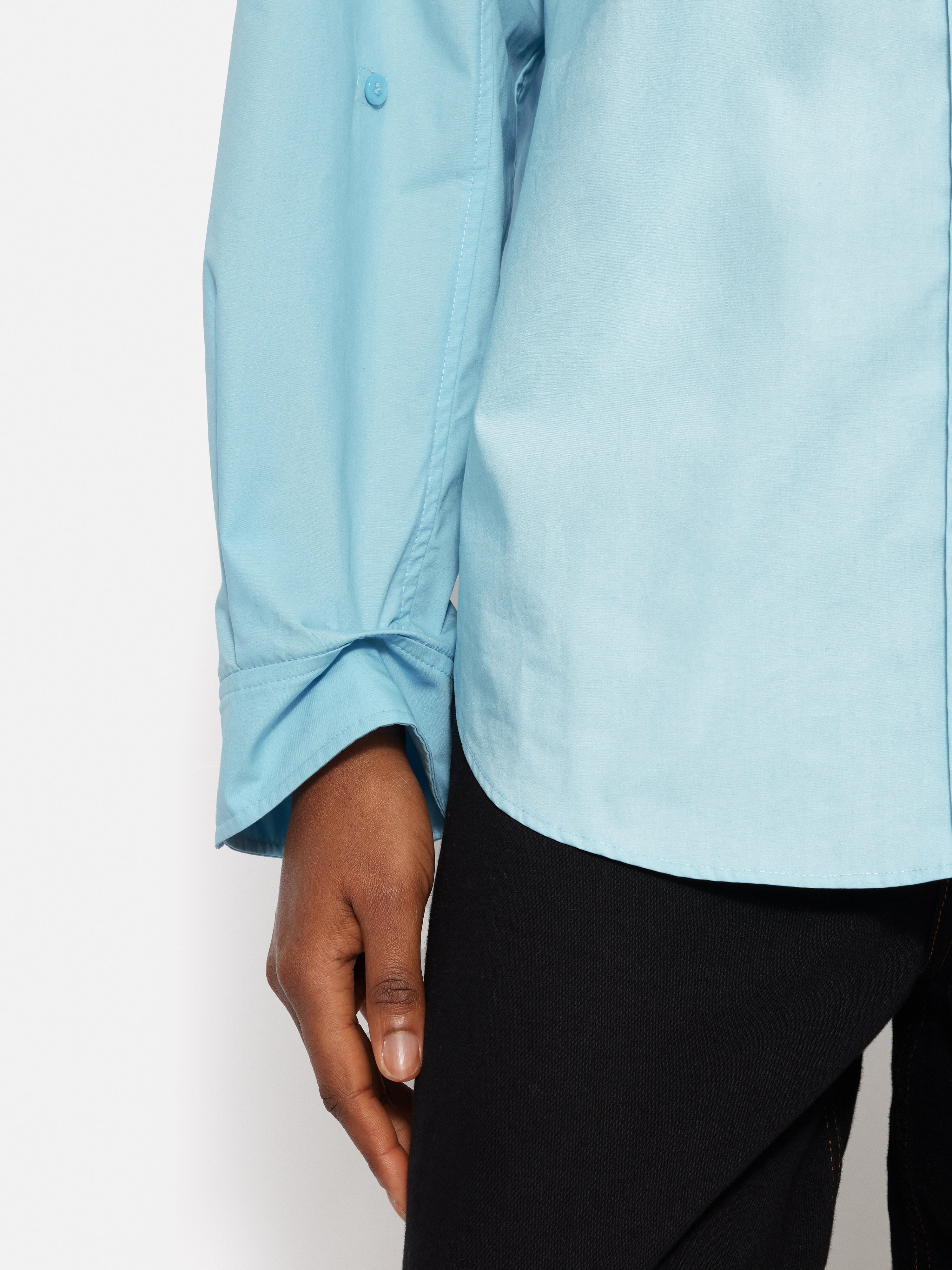 Heritage Cotton Relaxed Shirt | Blue - Image 2