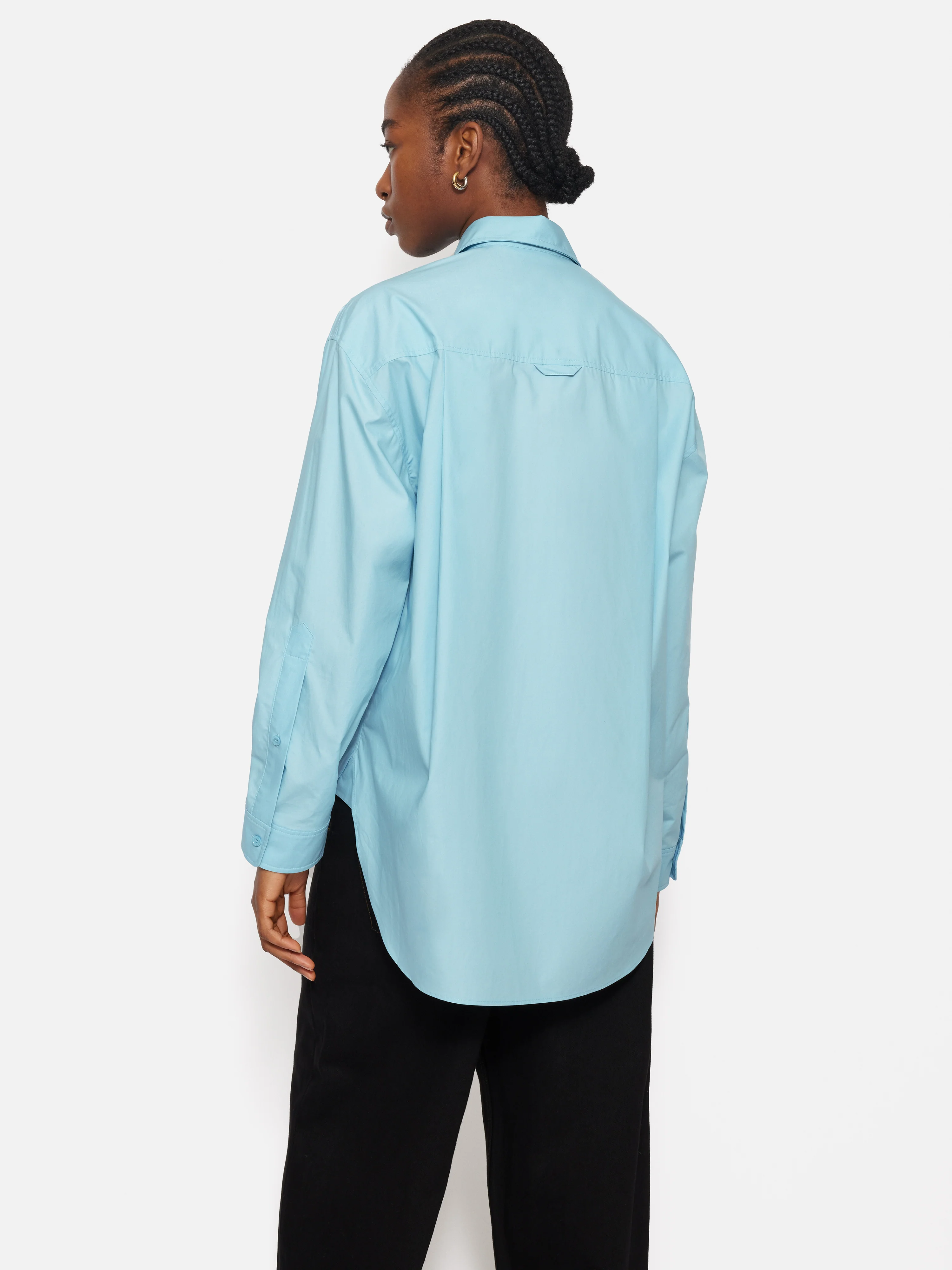 Heritage Cotton Relaxed Shirt | Blue - Image 4
