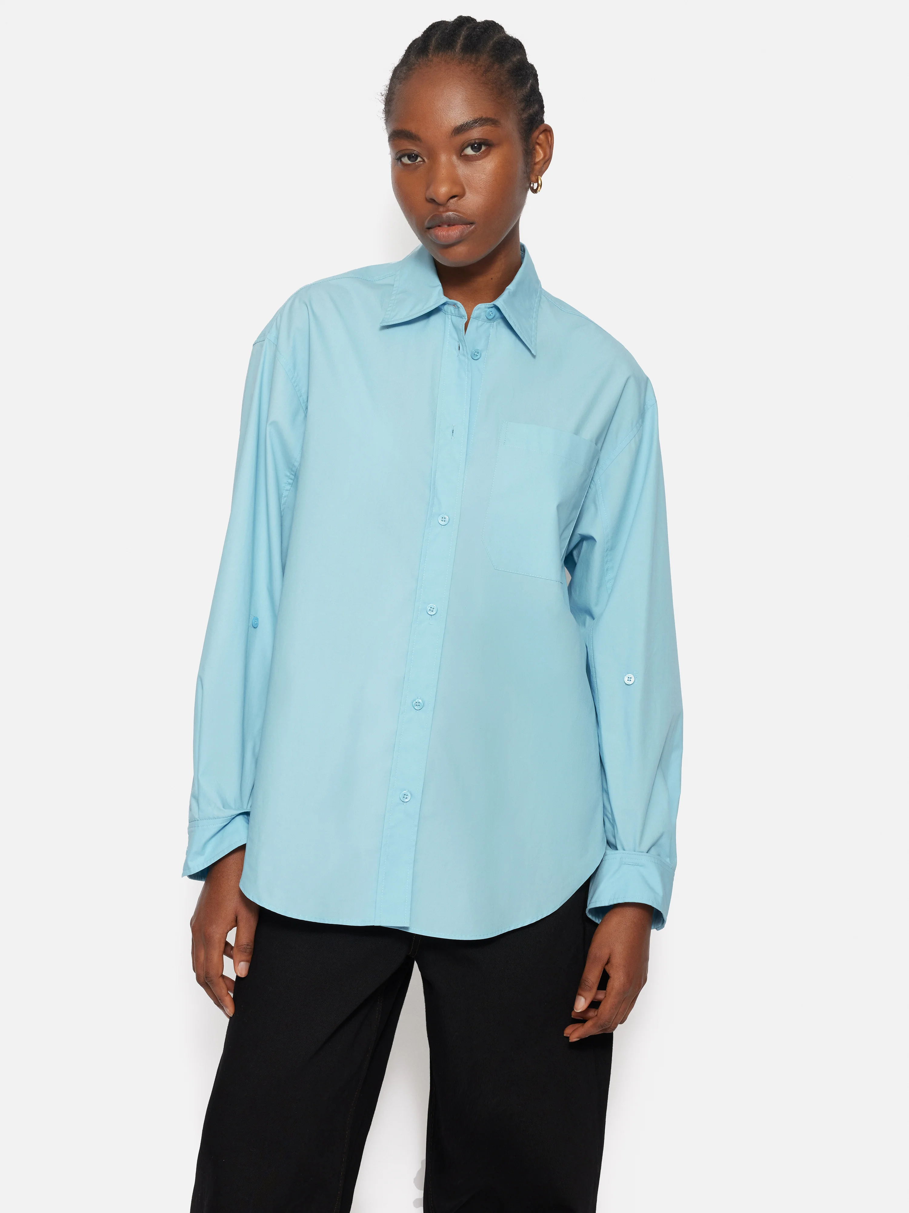 Heritage Cotton Relaxed Shirt | Blue - Image 5