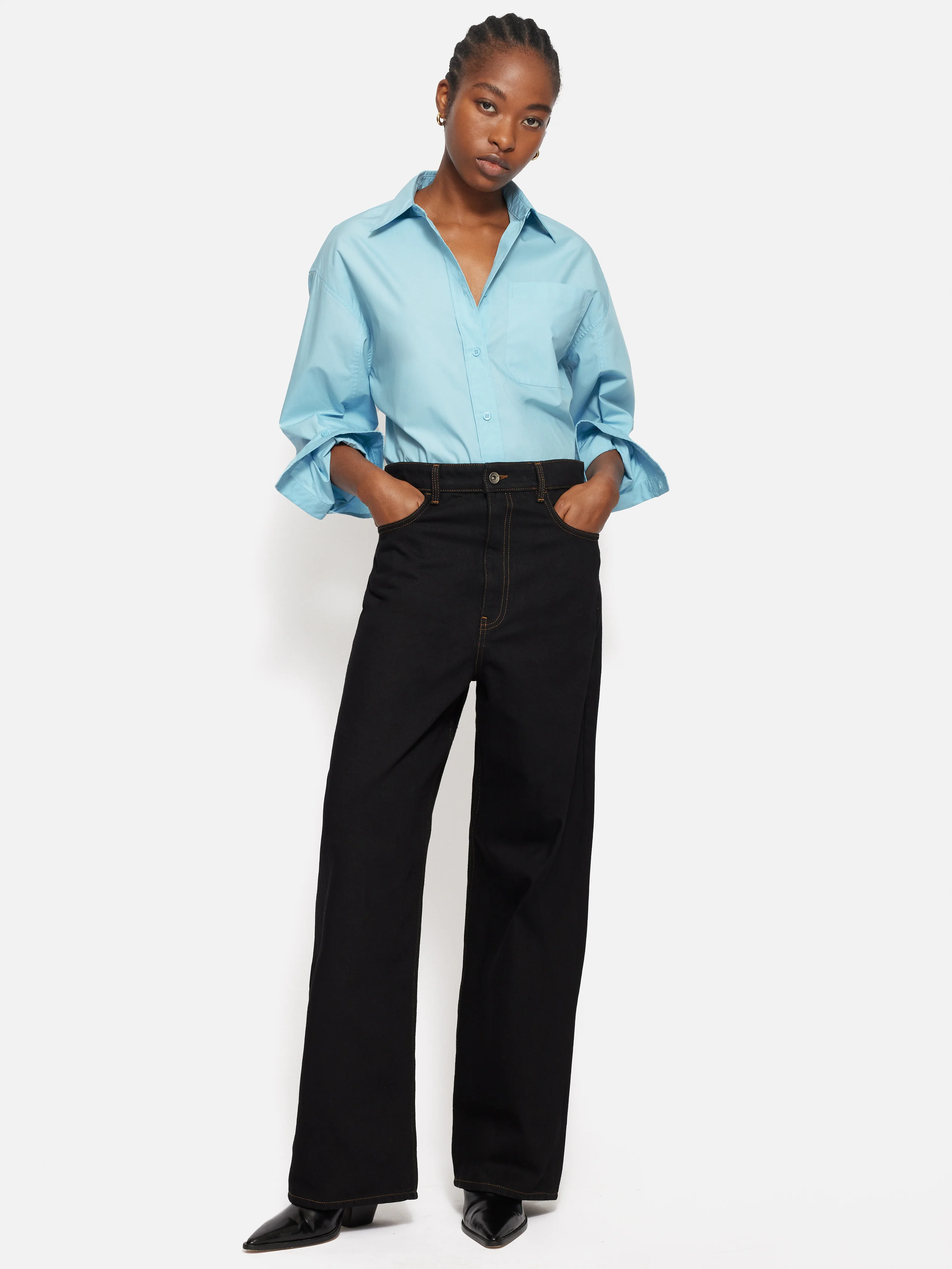 Heritage Cotton Relaxed Shirt | Blue - Image 6