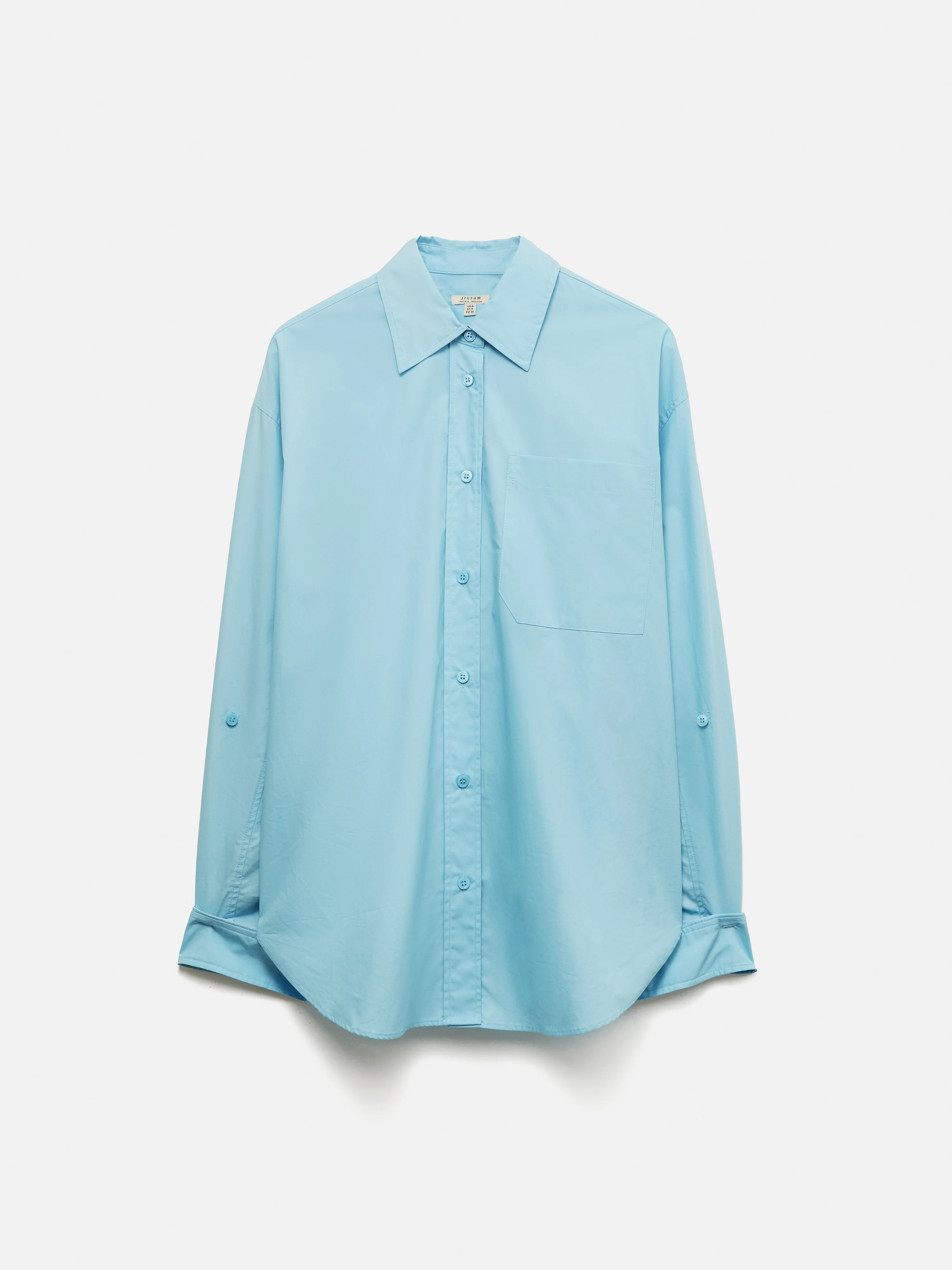 Heritage Cotton Relaxed Shirt | Blue - Image 8