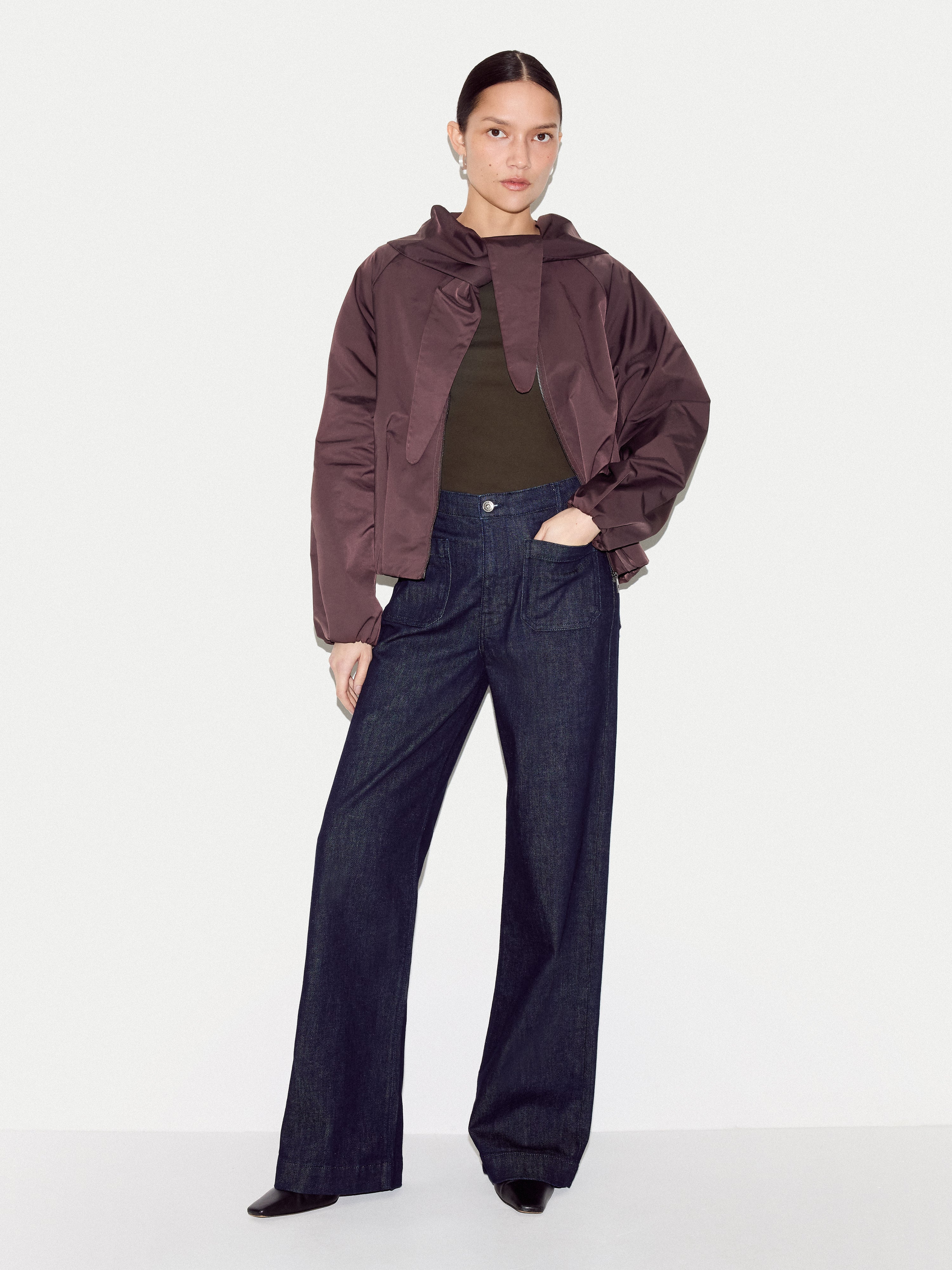 Hooded Bomber Jacket | Purple - Image 2
