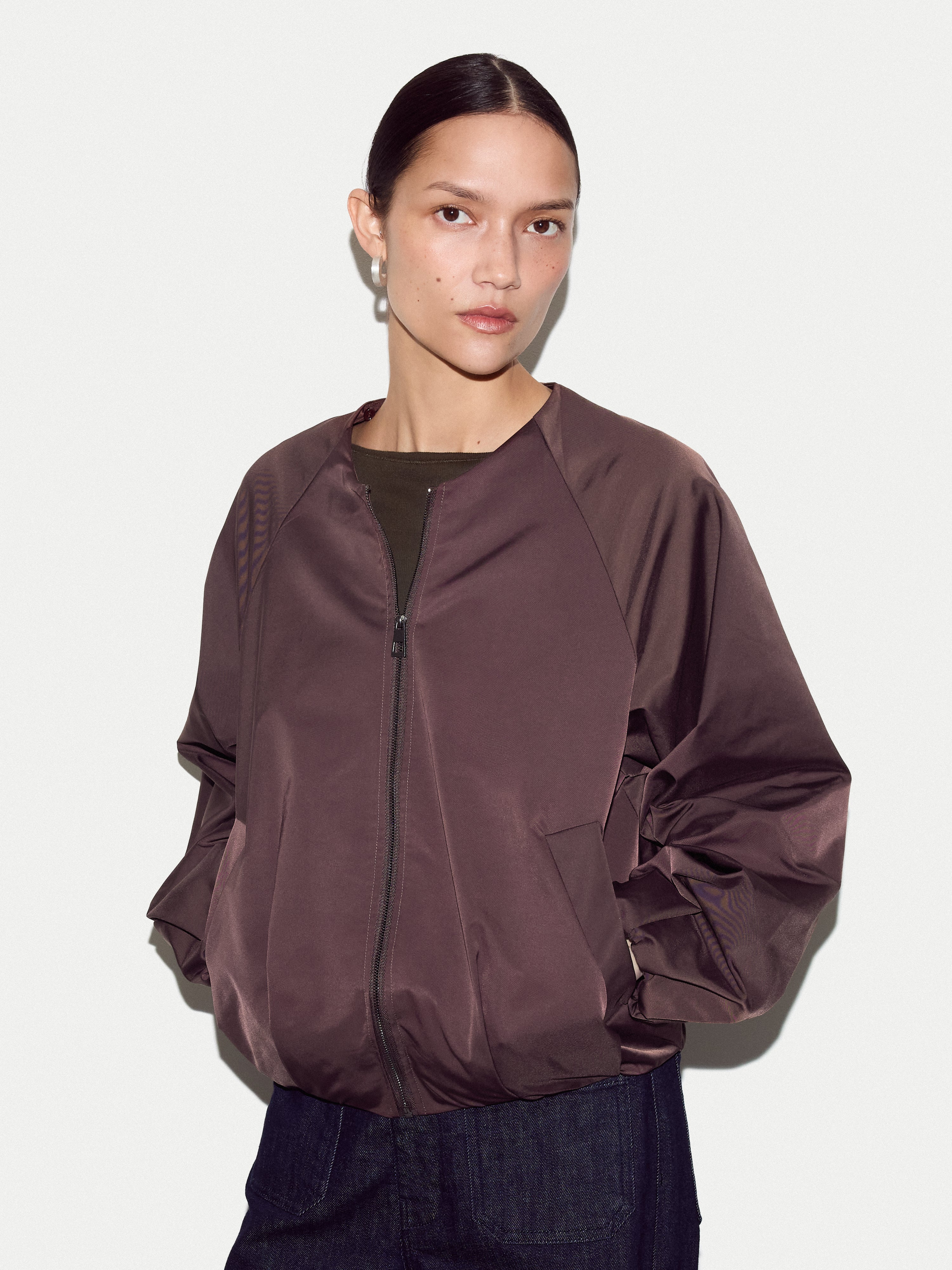 Hooded Bomber Jacket | Purple - Image 3