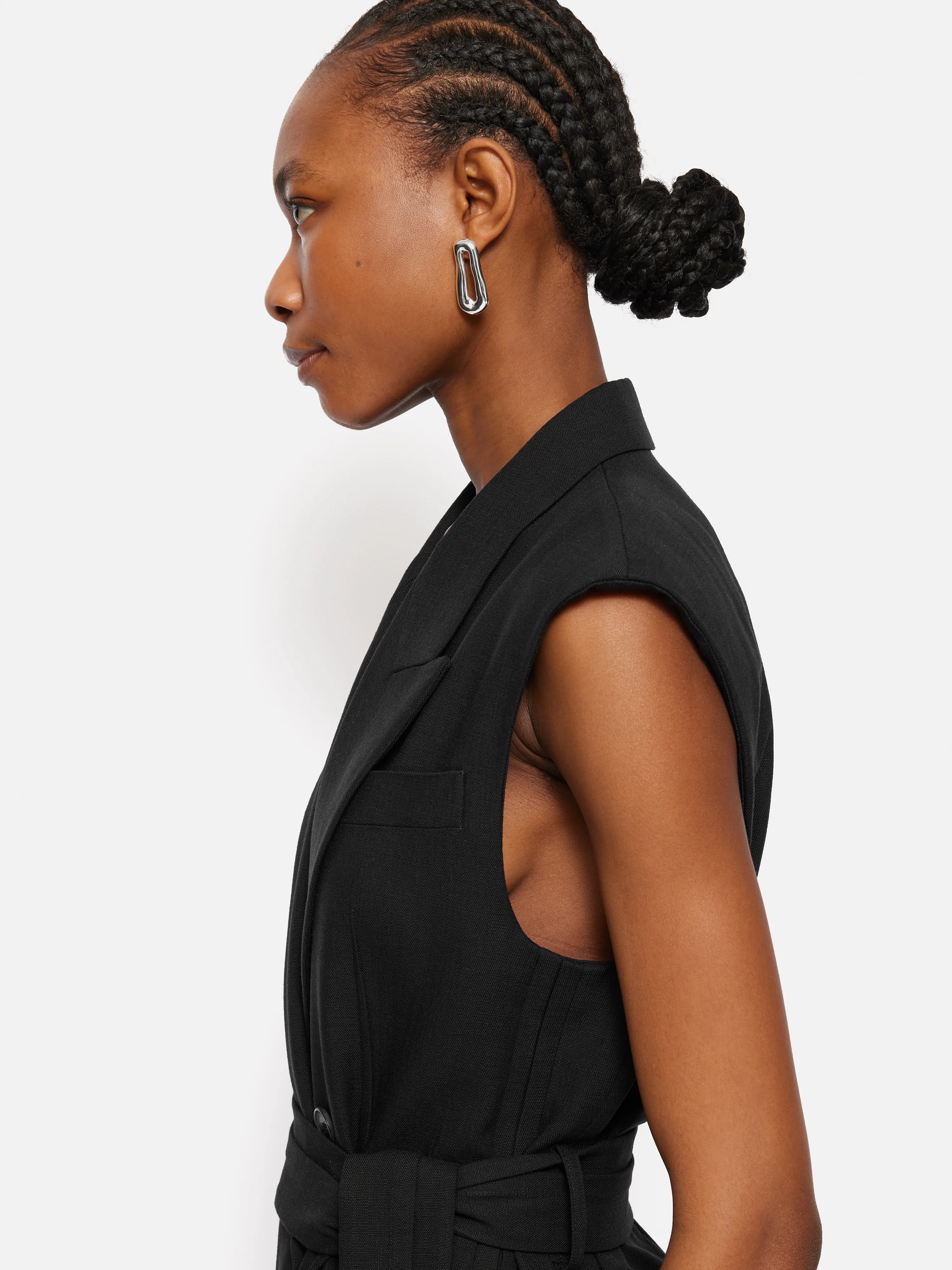 Hopsack Tatton Waistcoat | Black - Image 2