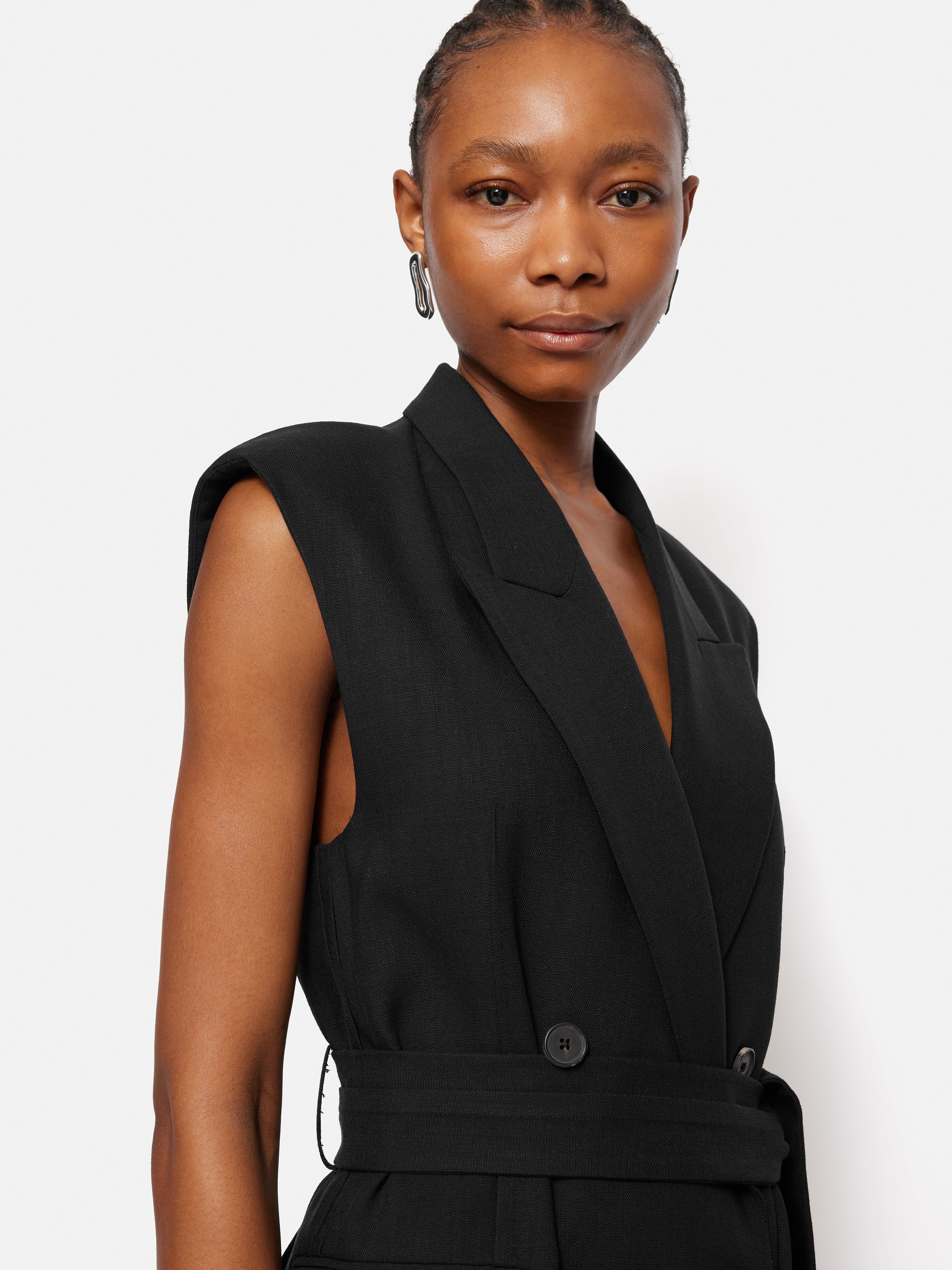 Hopsack Tatton Waistcoat | Black - Image 4