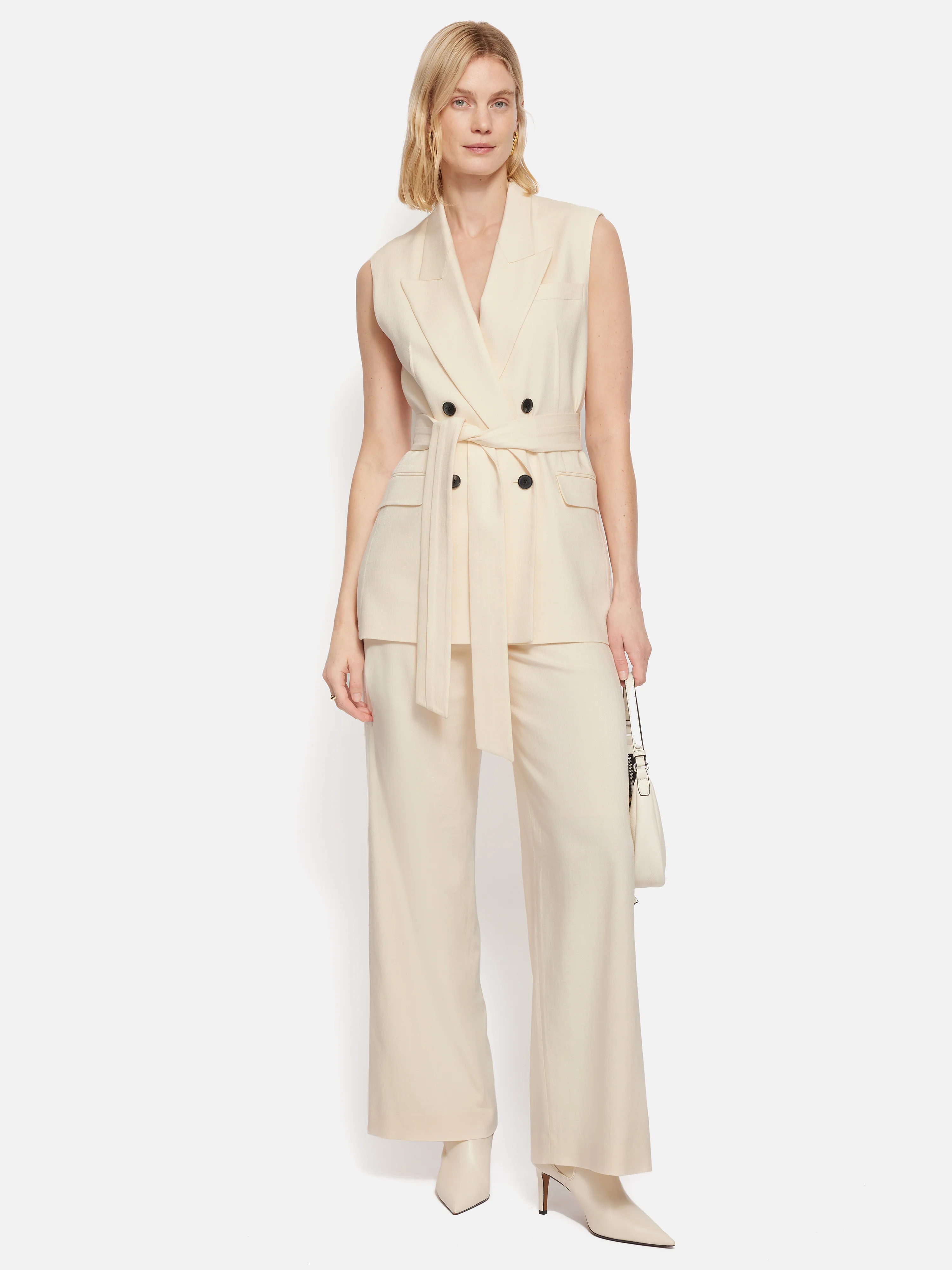 Hopsack Tatton Waistcoat | Cream - Image 3