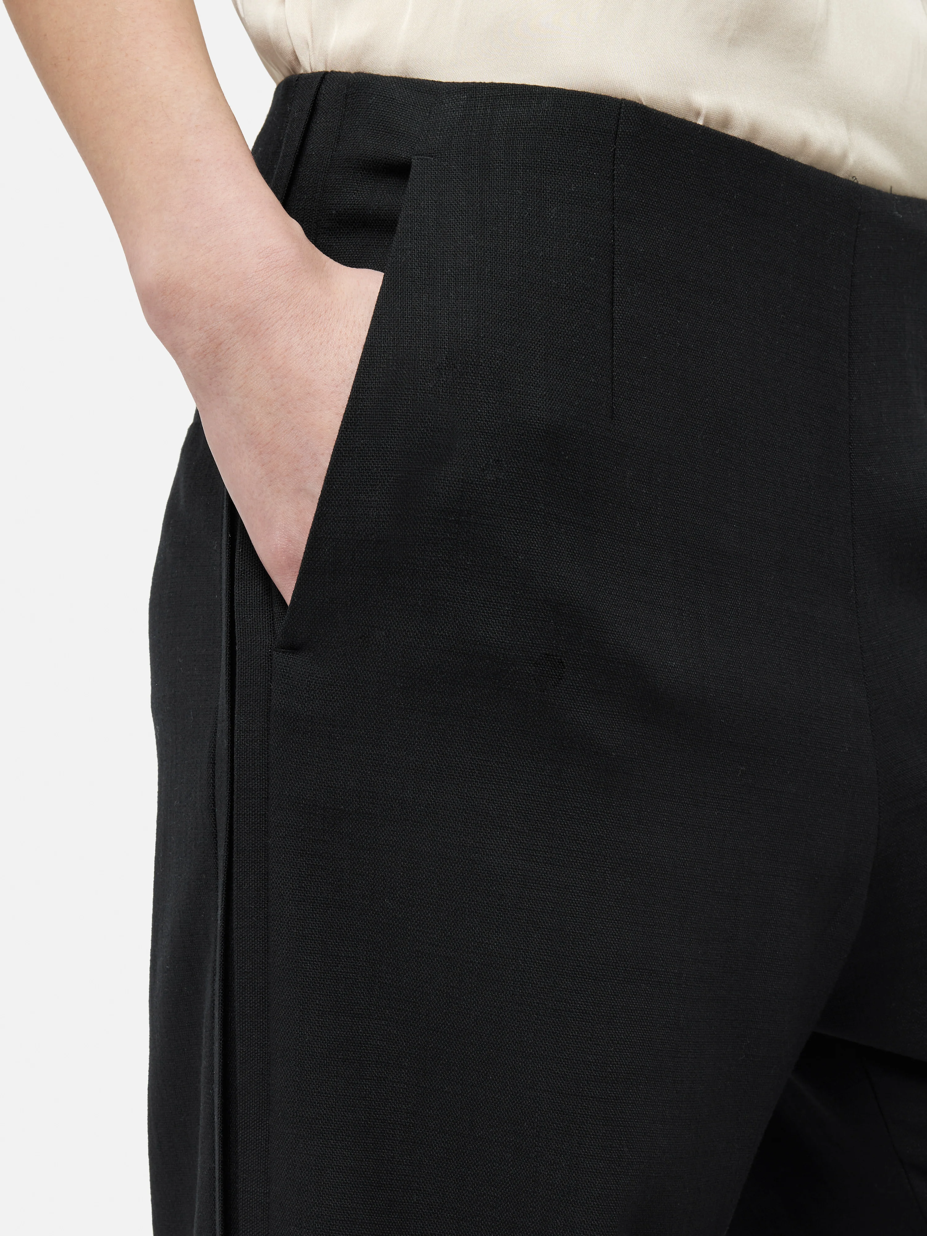 Hopsack Tux Trouser | Black - Image 2