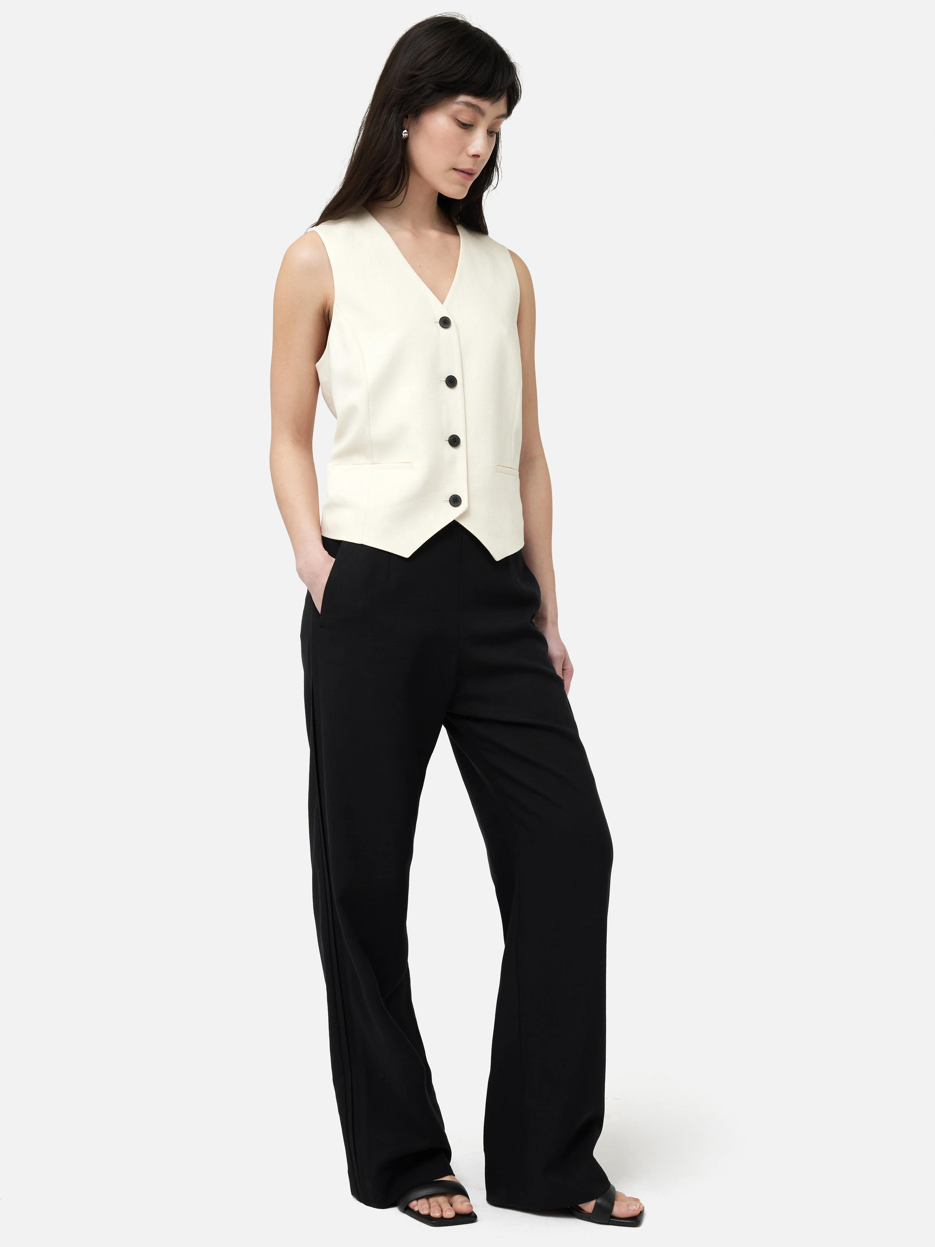Hopsack Tux Trouser | Black - Image 6
