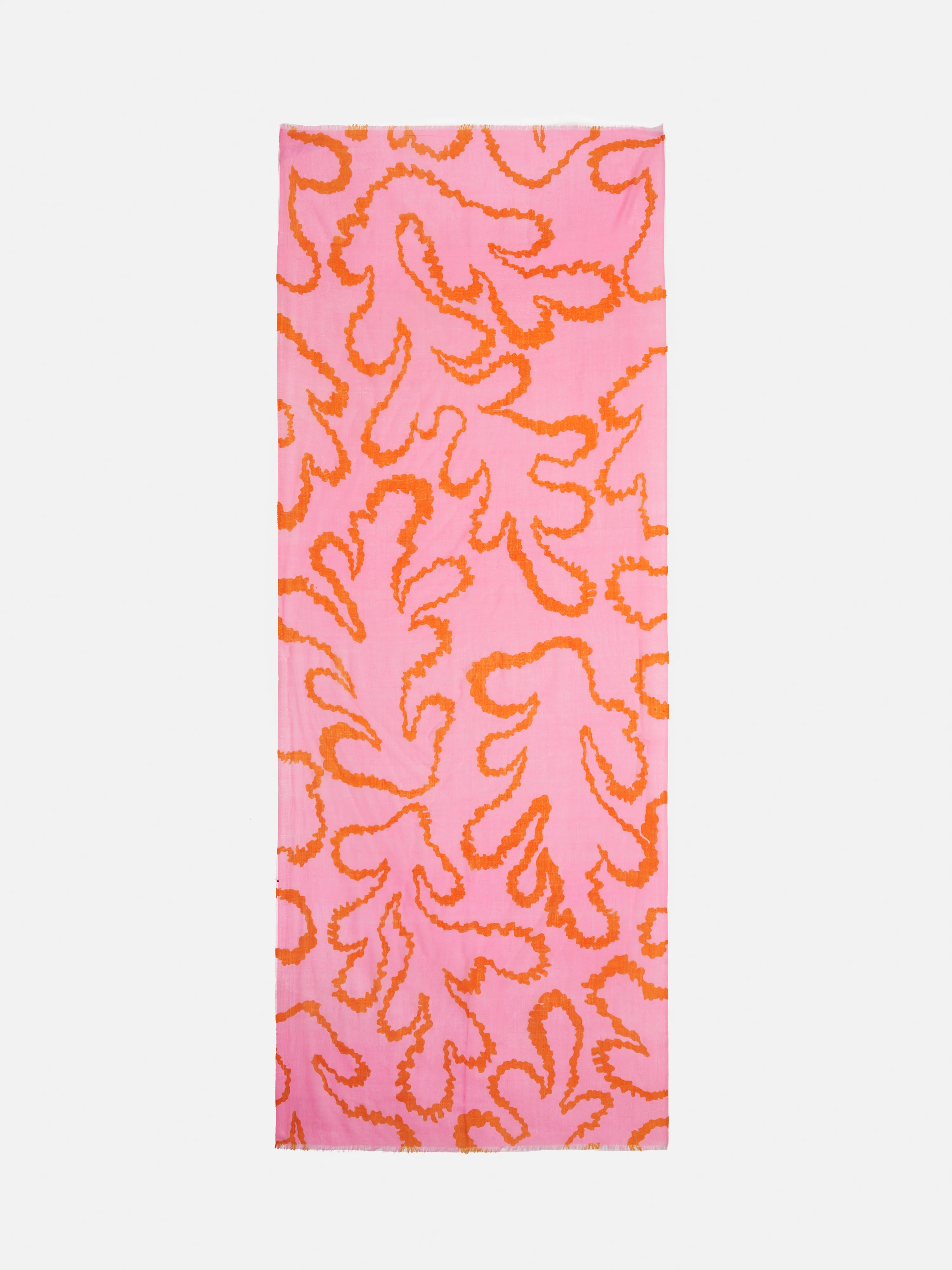 Hydra Coral Gauze Wool Silk Scarf | Pink - Image 2