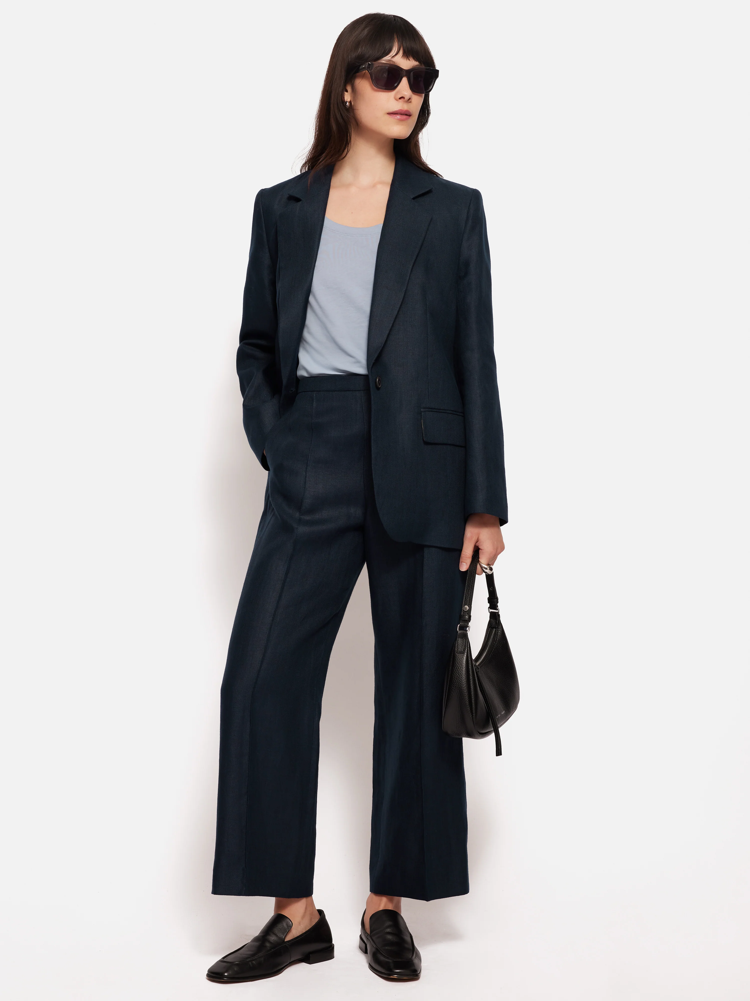 Irish Linen Herringbone Gibson Blazer | Navy - Image 3