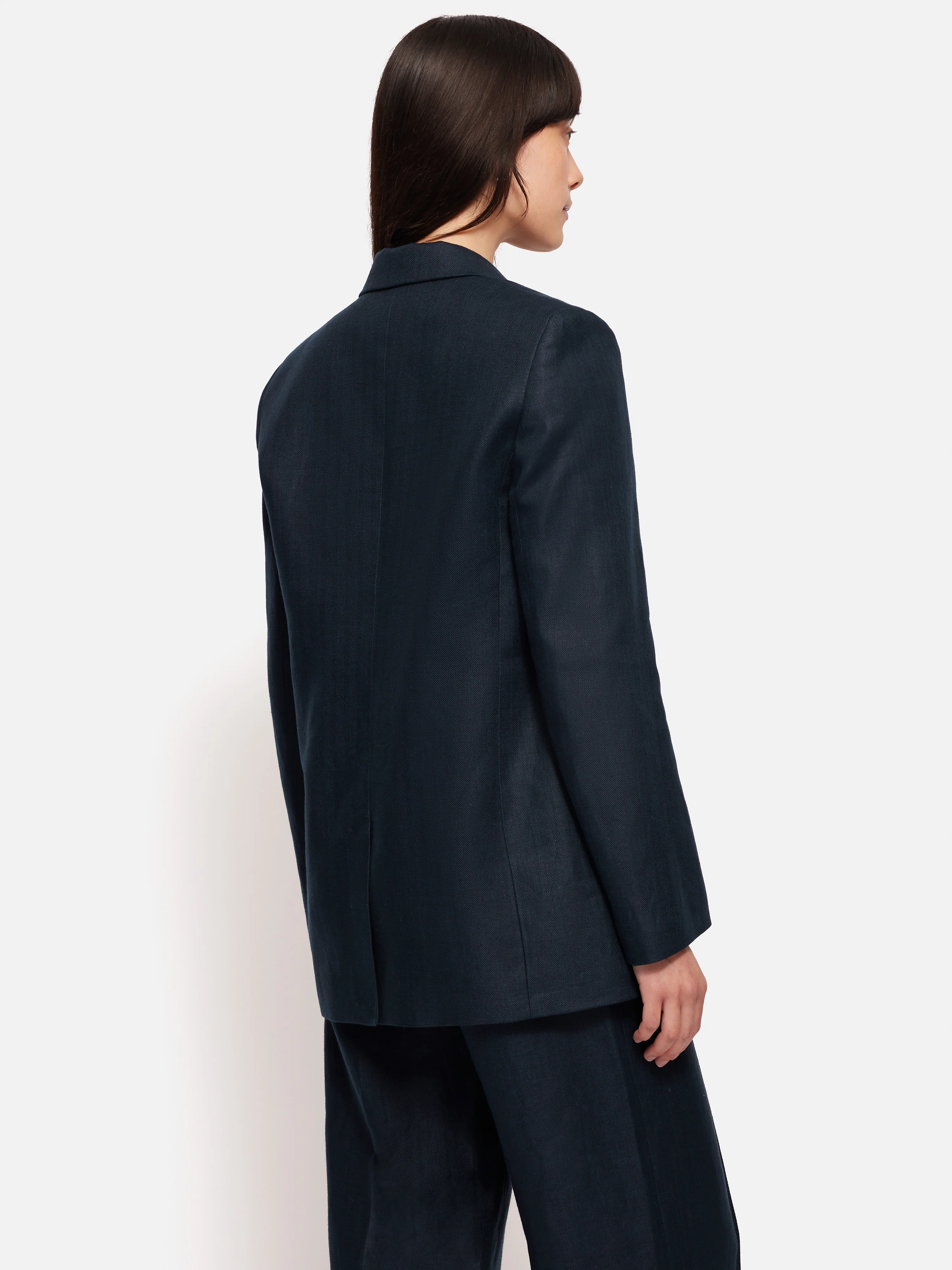 Irish Linen Herringbone Gibson Blazer | Navy - Image 5