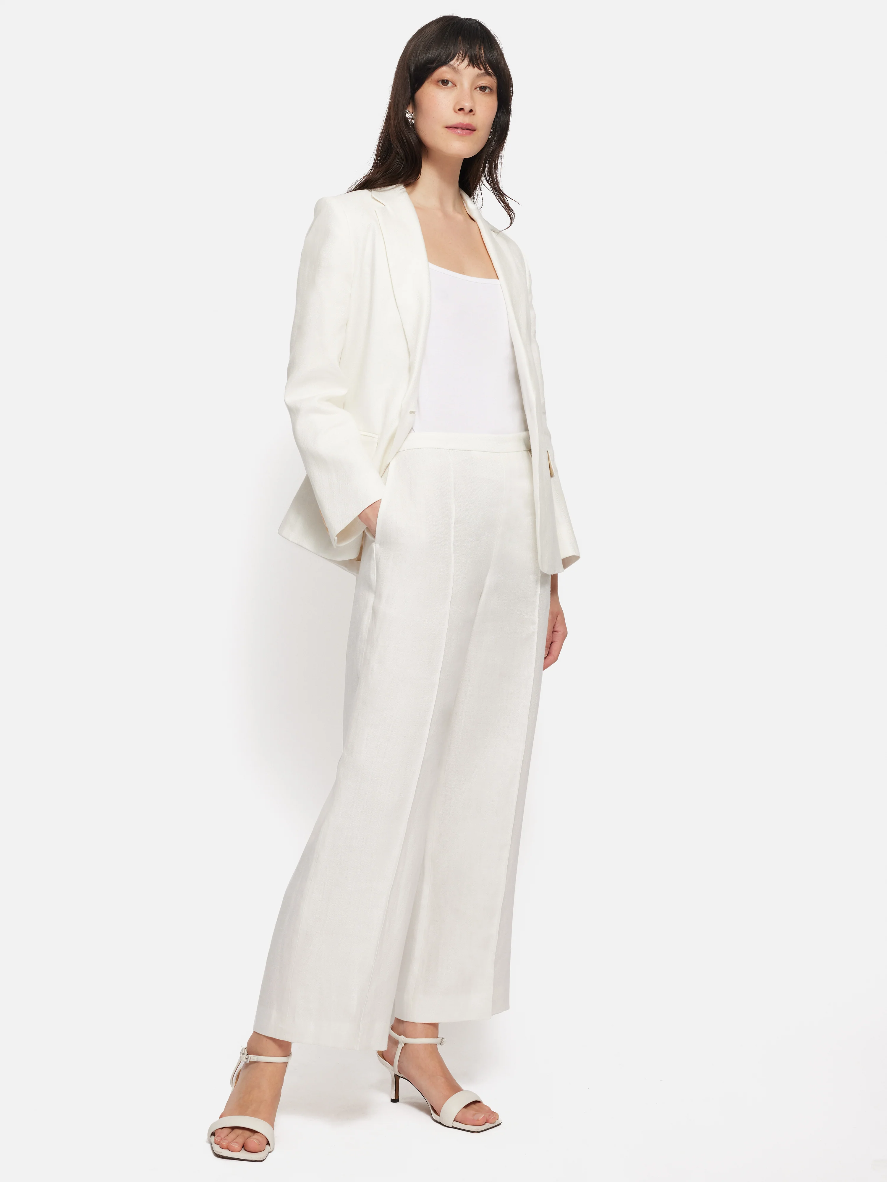 Irish Linen Herringbone Brook Jacket | White - Image 4
