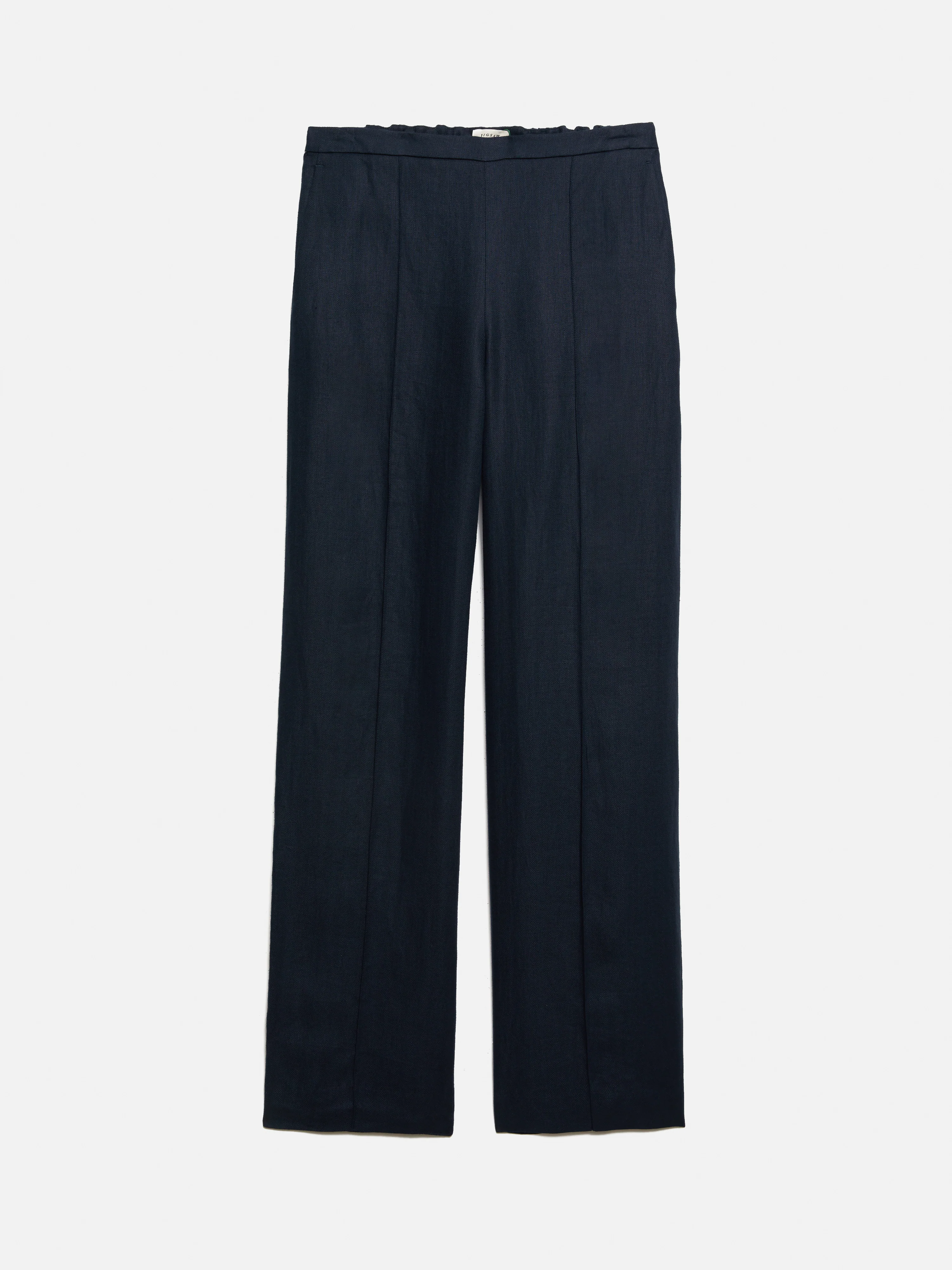 Irish Linen Herringbone Palazzo | Navy - Image 7