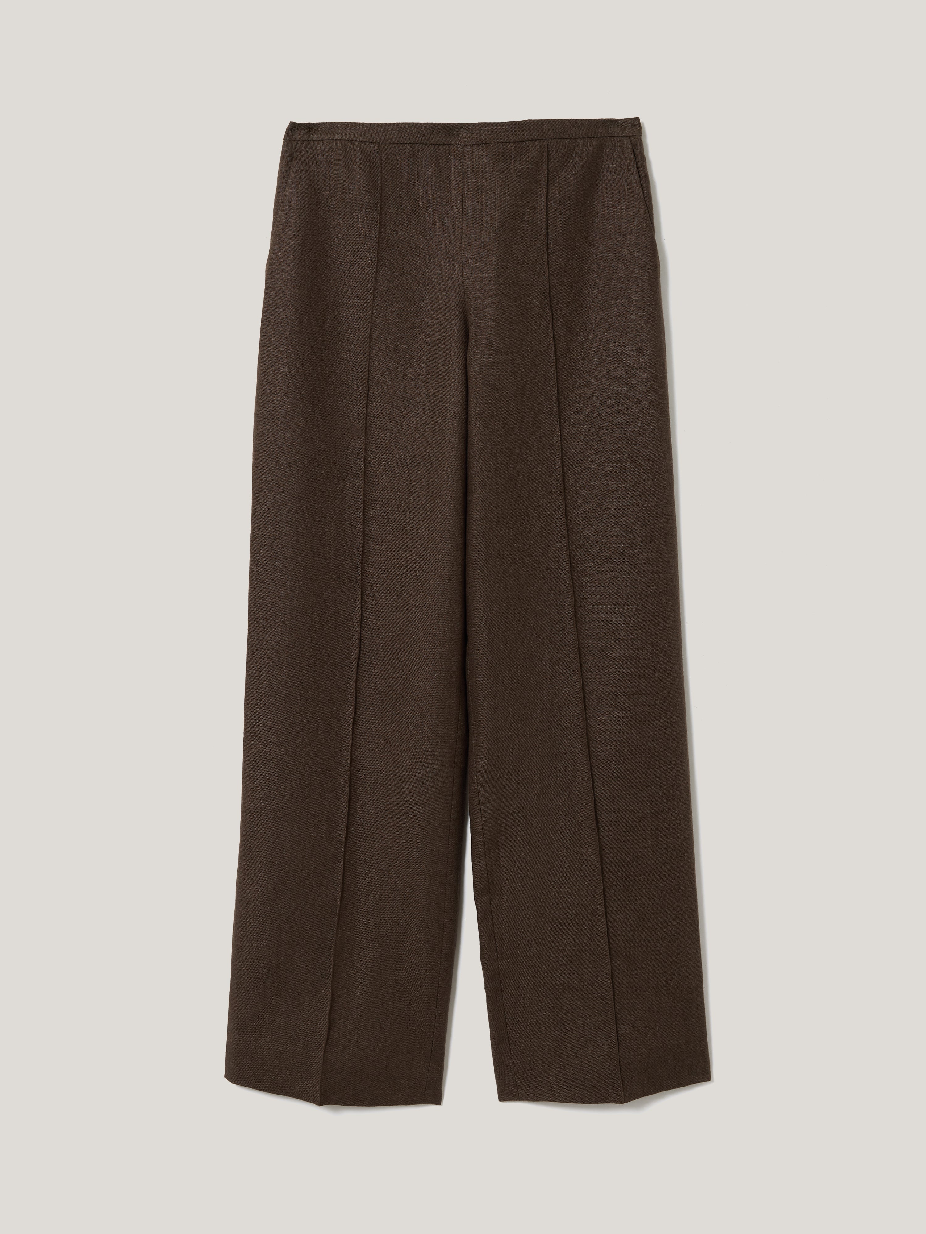 Irish Linen Palazzo Trouser | Brown - Image 5