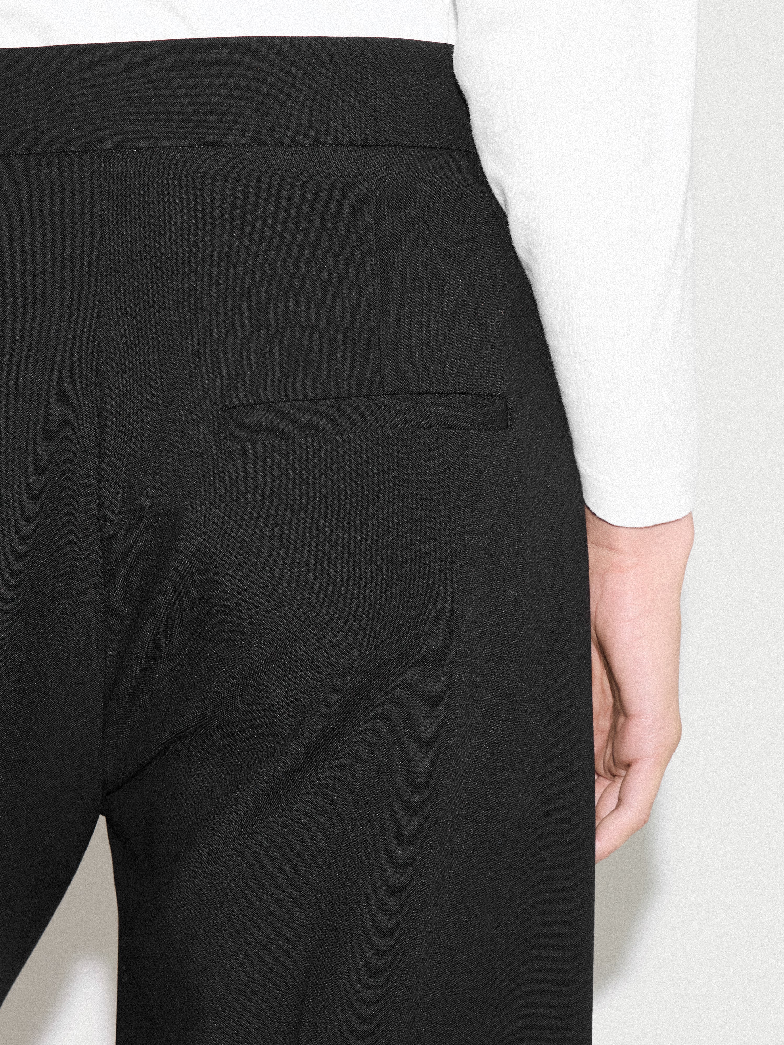Italian Modern Crepe Sailor Trouser | Black - Image 5