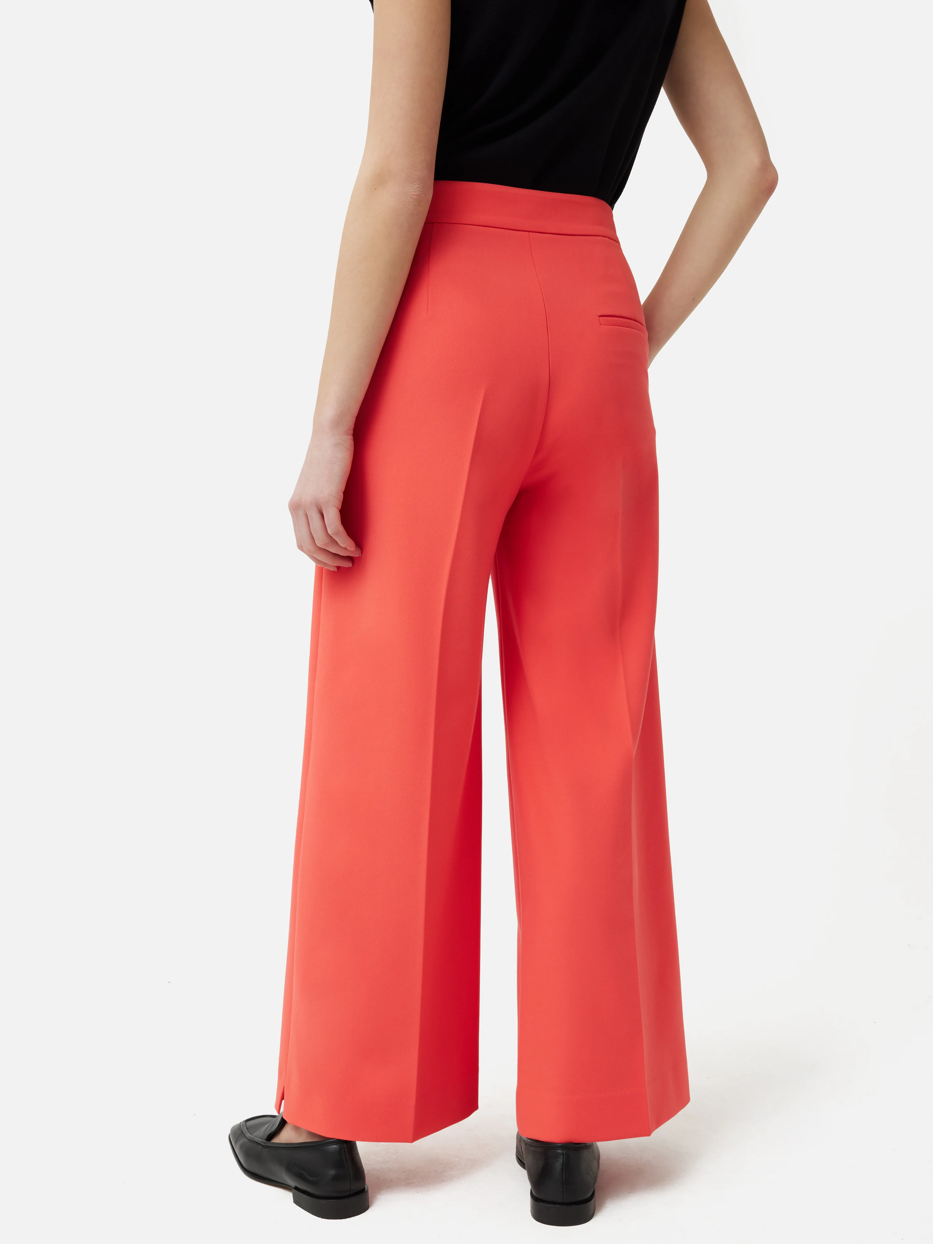 Italian Modern Crepe Sailor Trouser | Coral - Image 5