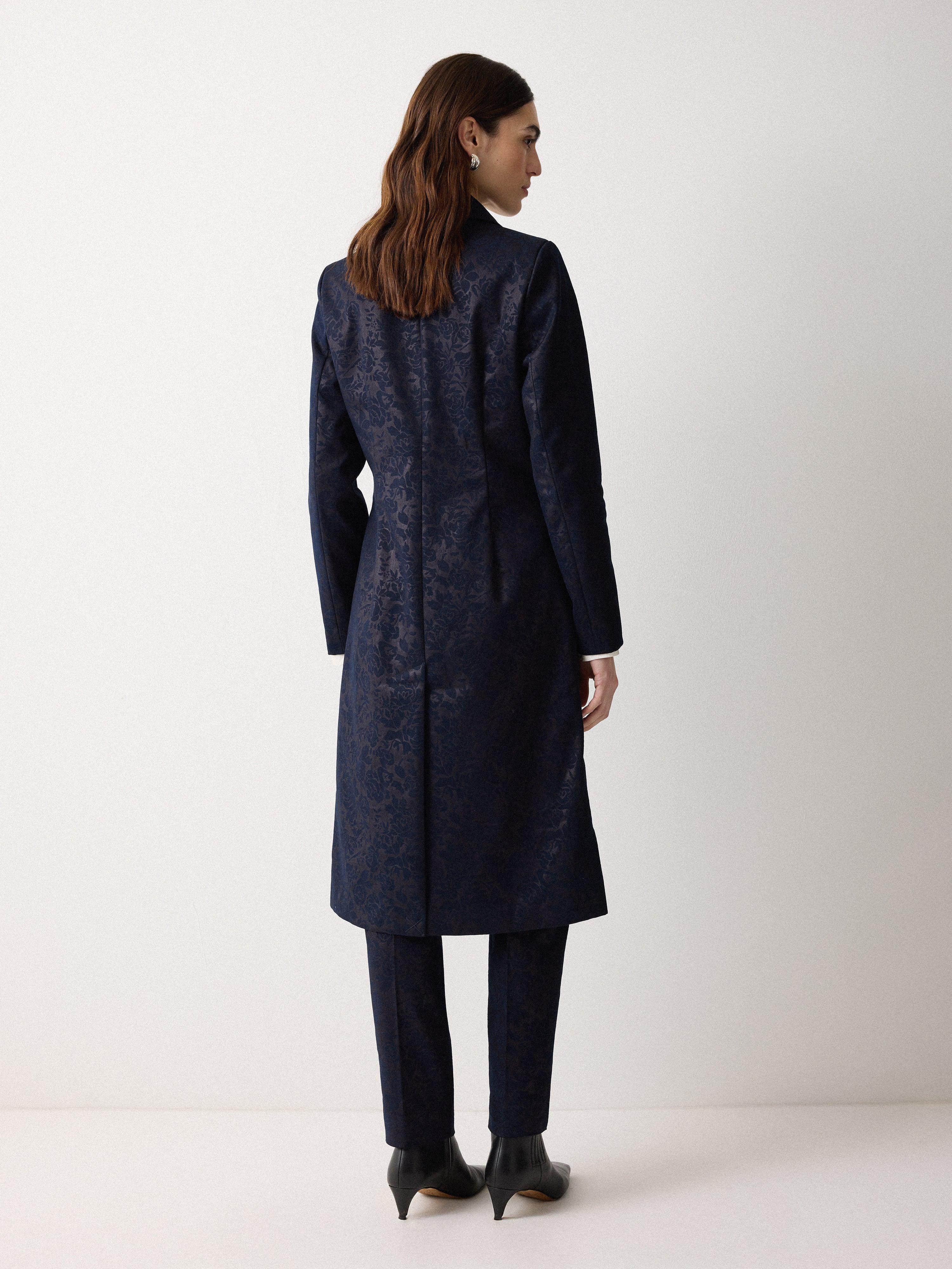 Jacquard Brocade Jacket | Navy - Image 6