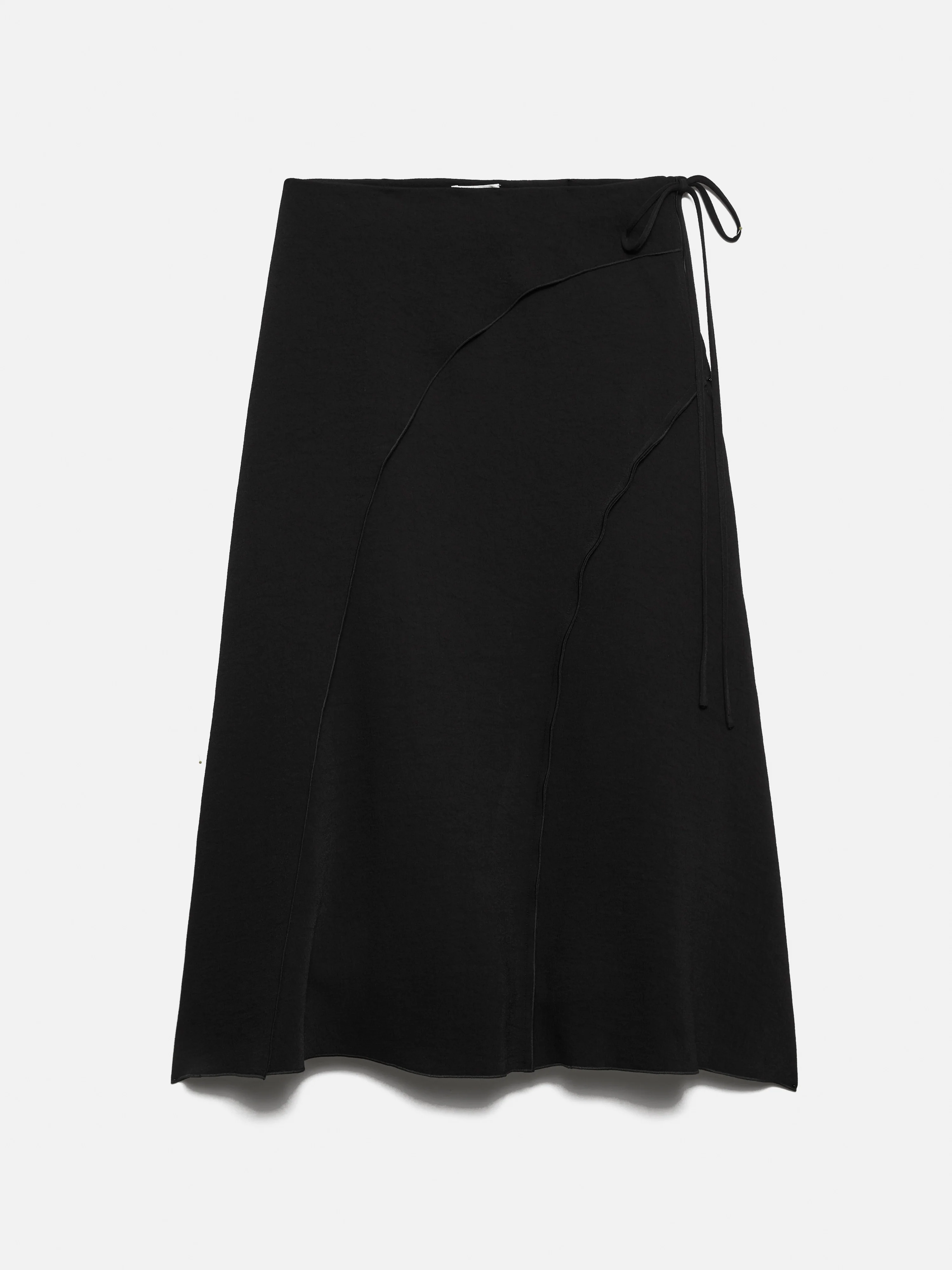 Japanese Crepe Seamed Skirt | Black - Image 8