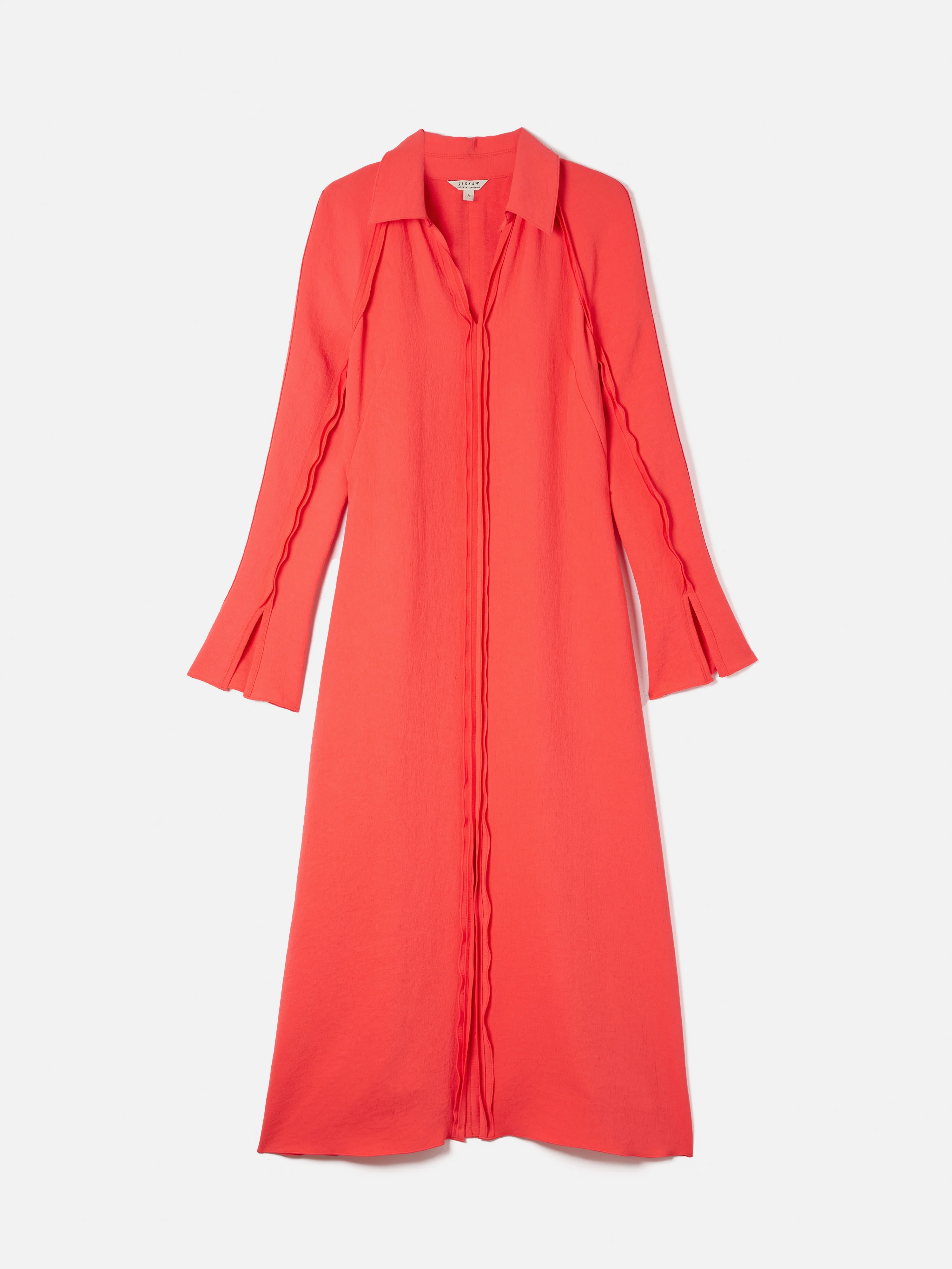 Japanese Crepe Shirt Dress | Coral - Image 8