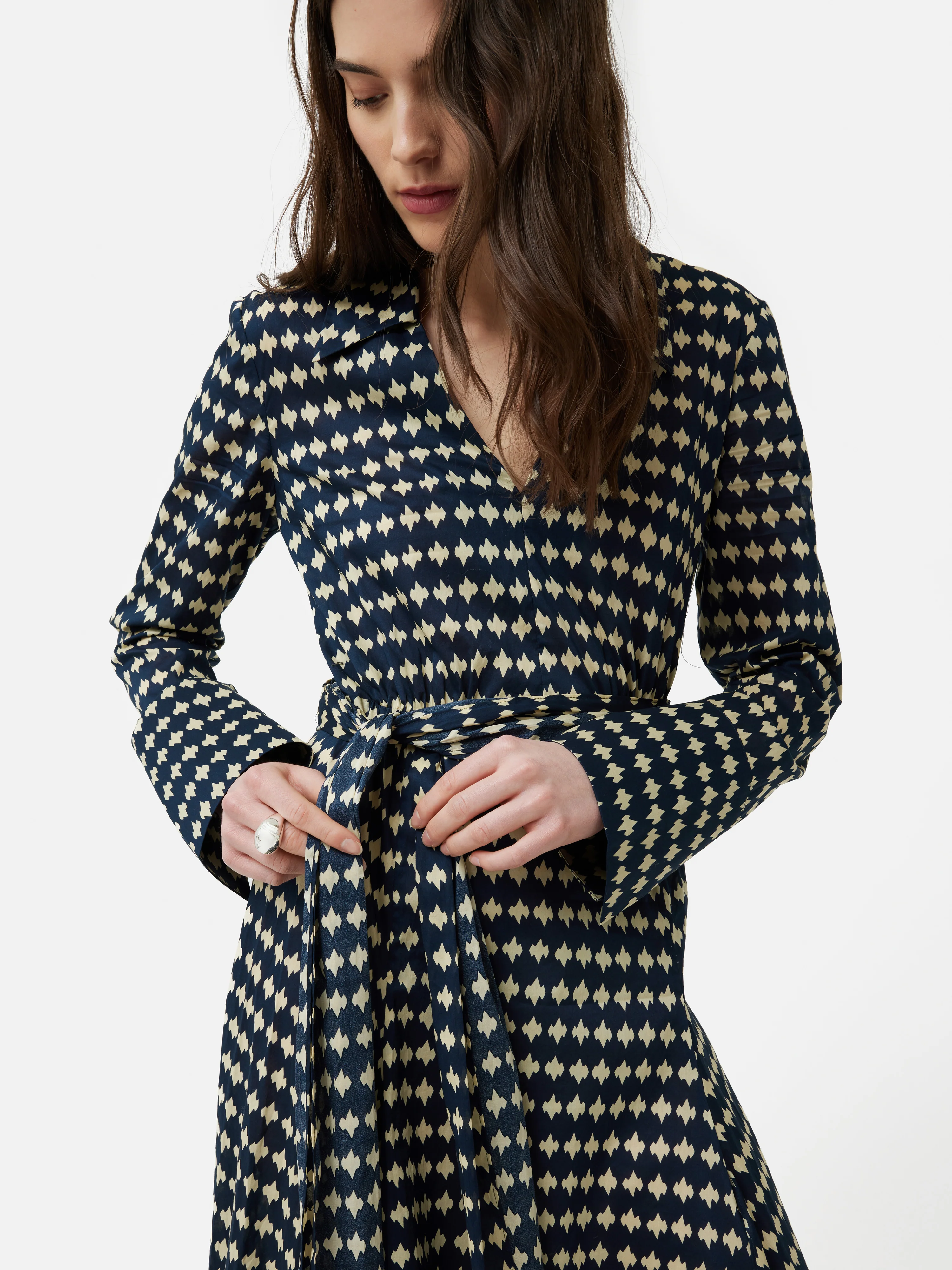 Japanese Geo Shirt Dress | Indigo - Image 2