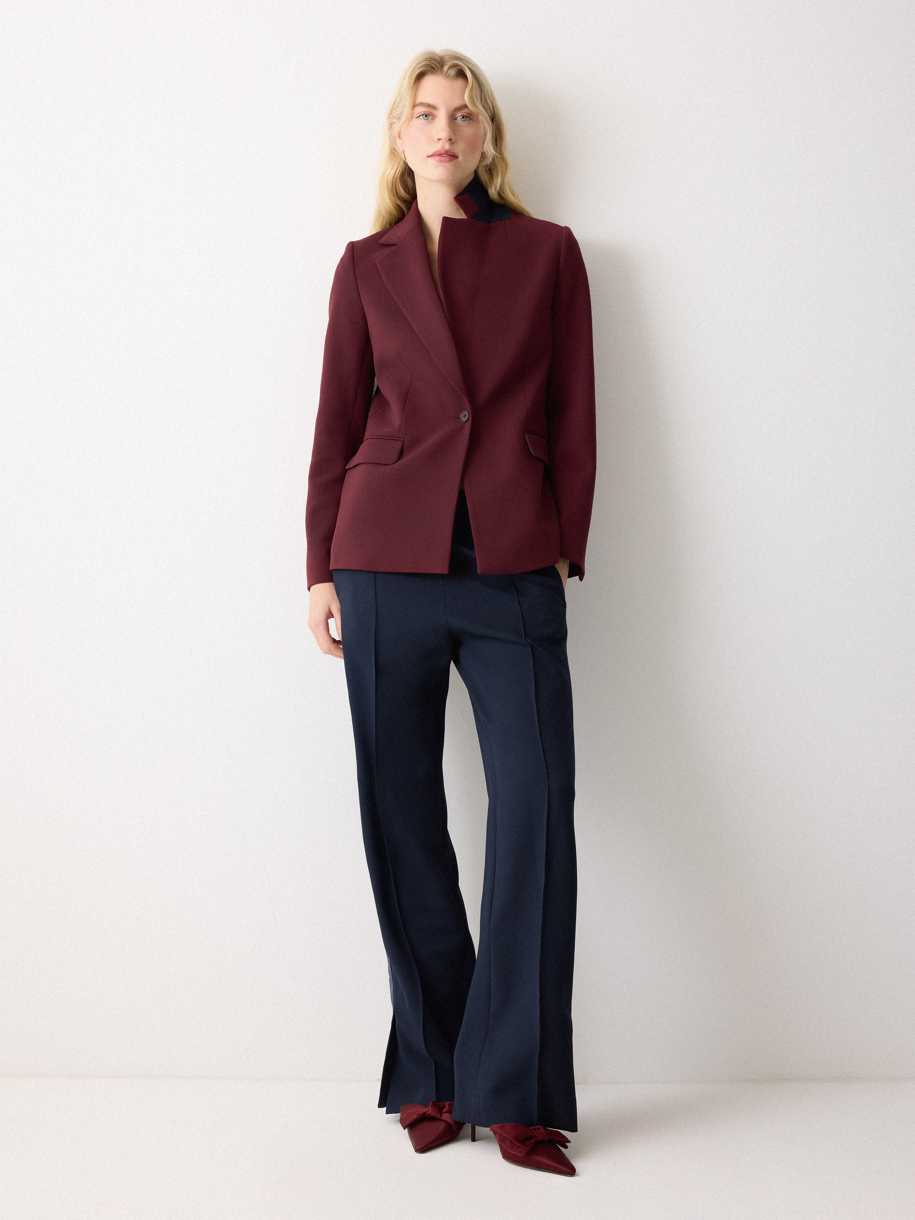 Kenley Compact Blazer | Burgundy - Image 2