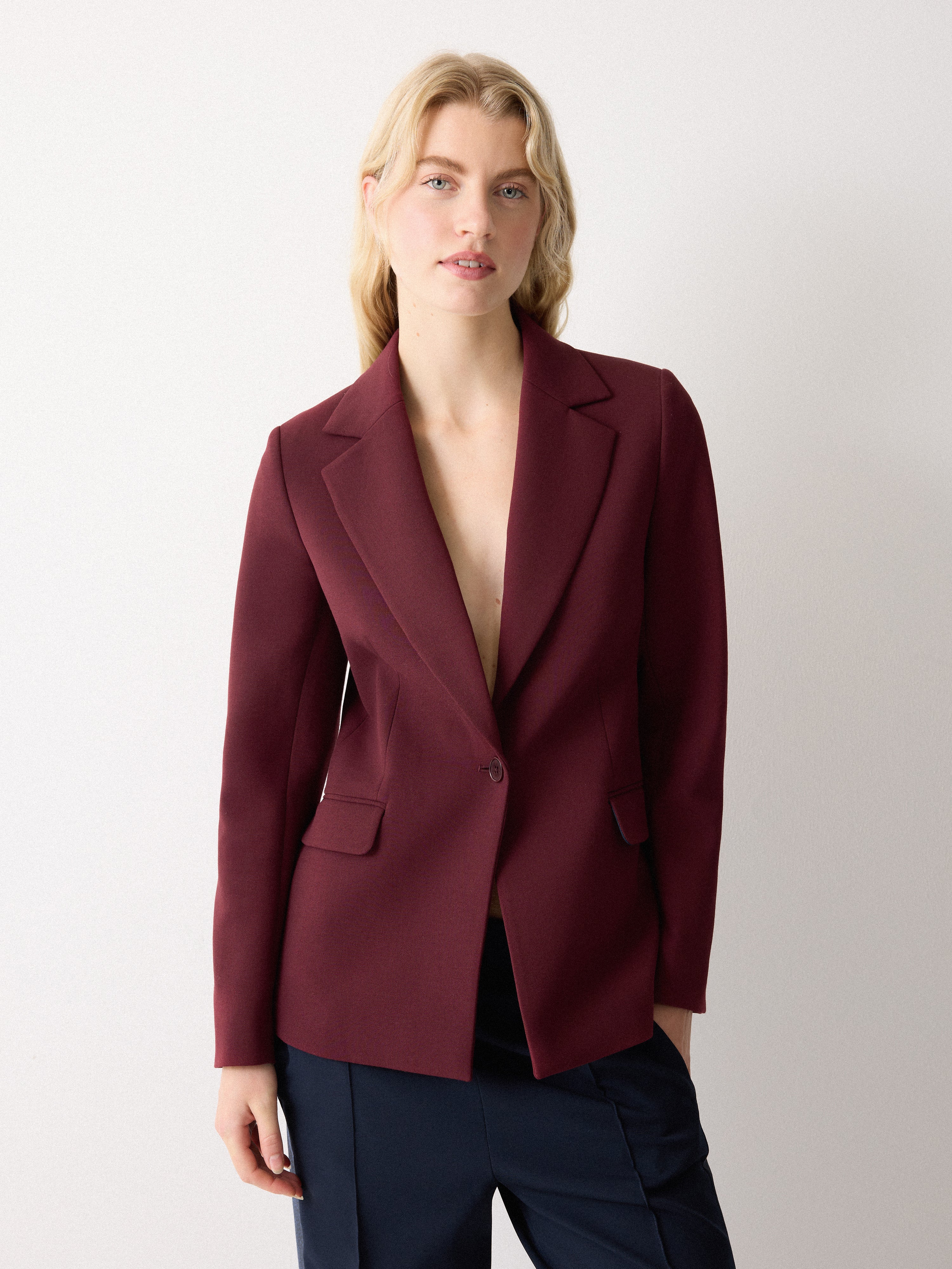 Kenley Compact Blazer | Burgundy - Image 3