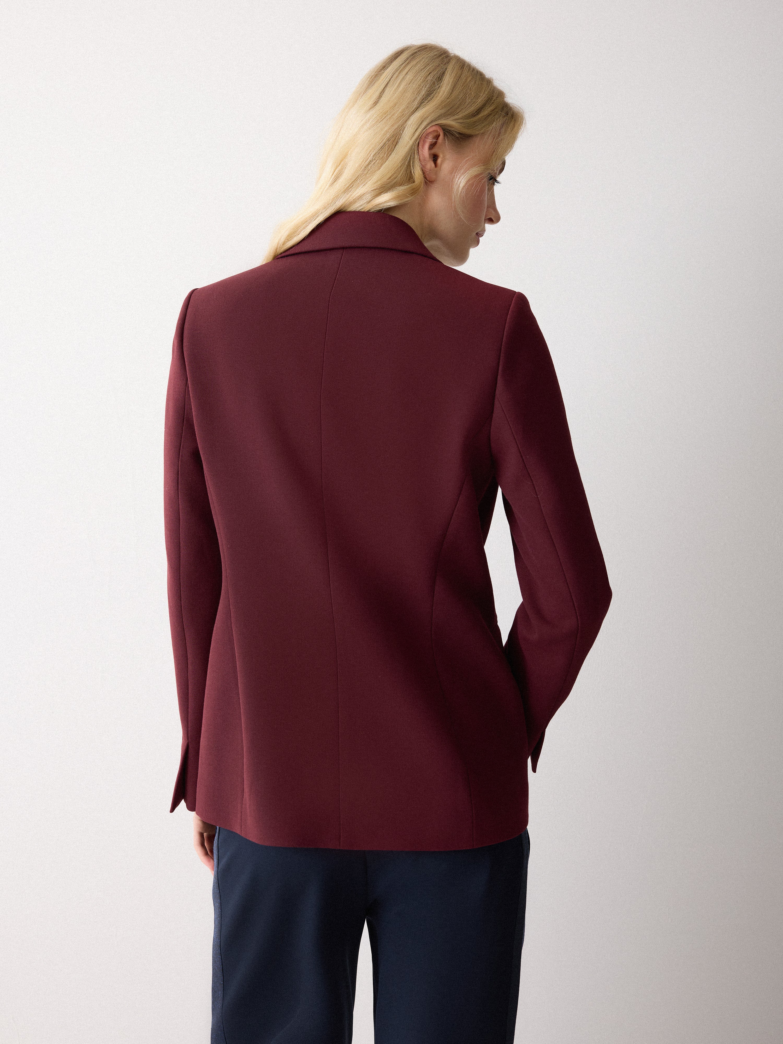 Kenley Compact Blazer | Burgundy - Image 6